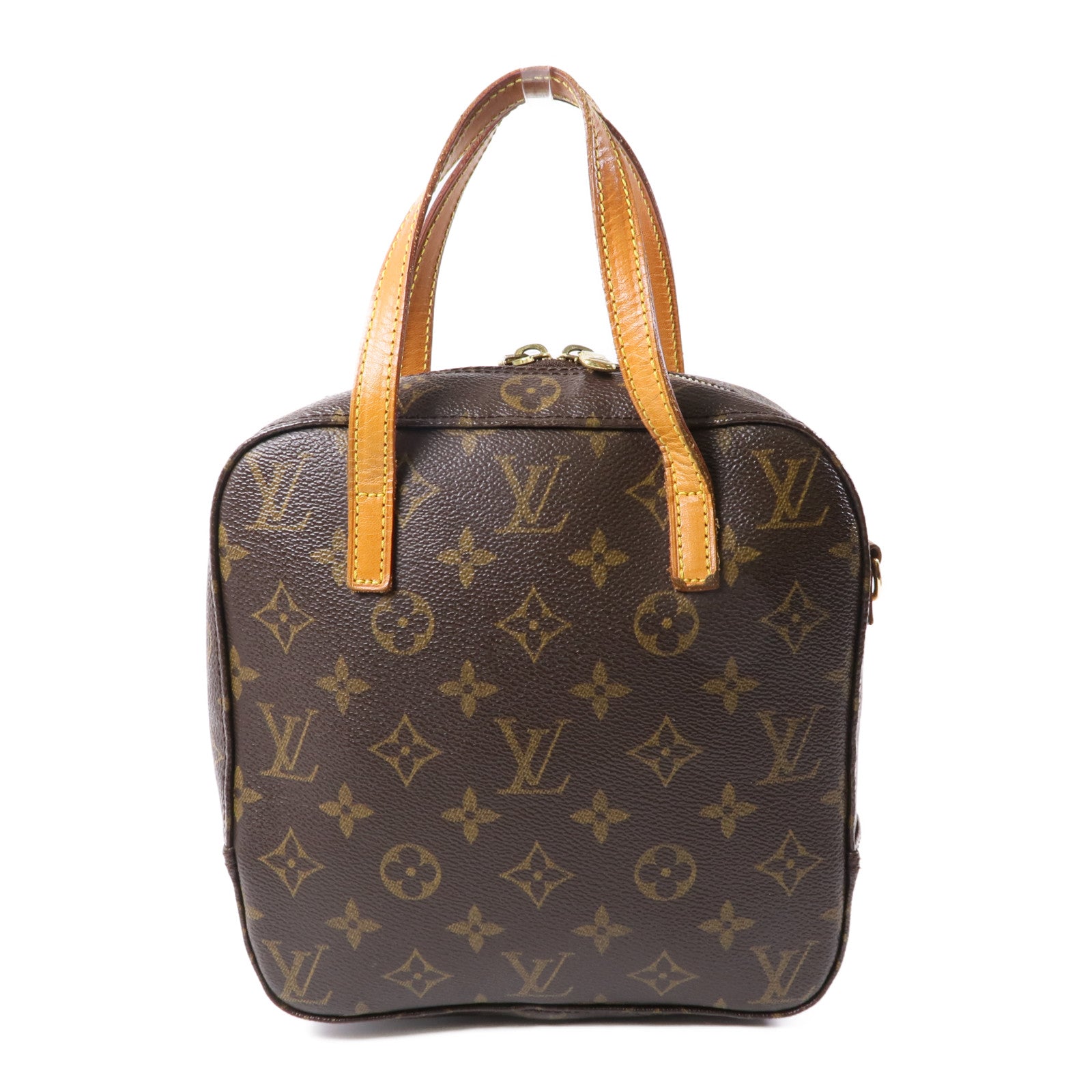 LOUIS VUITTON Monogram Spontini金扣手挽肩背兩用袋棕色