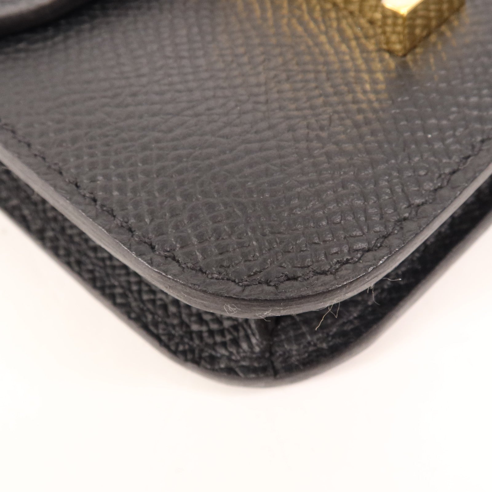 HERMES Epsom皮革Constance Slim金扣錢包Noir