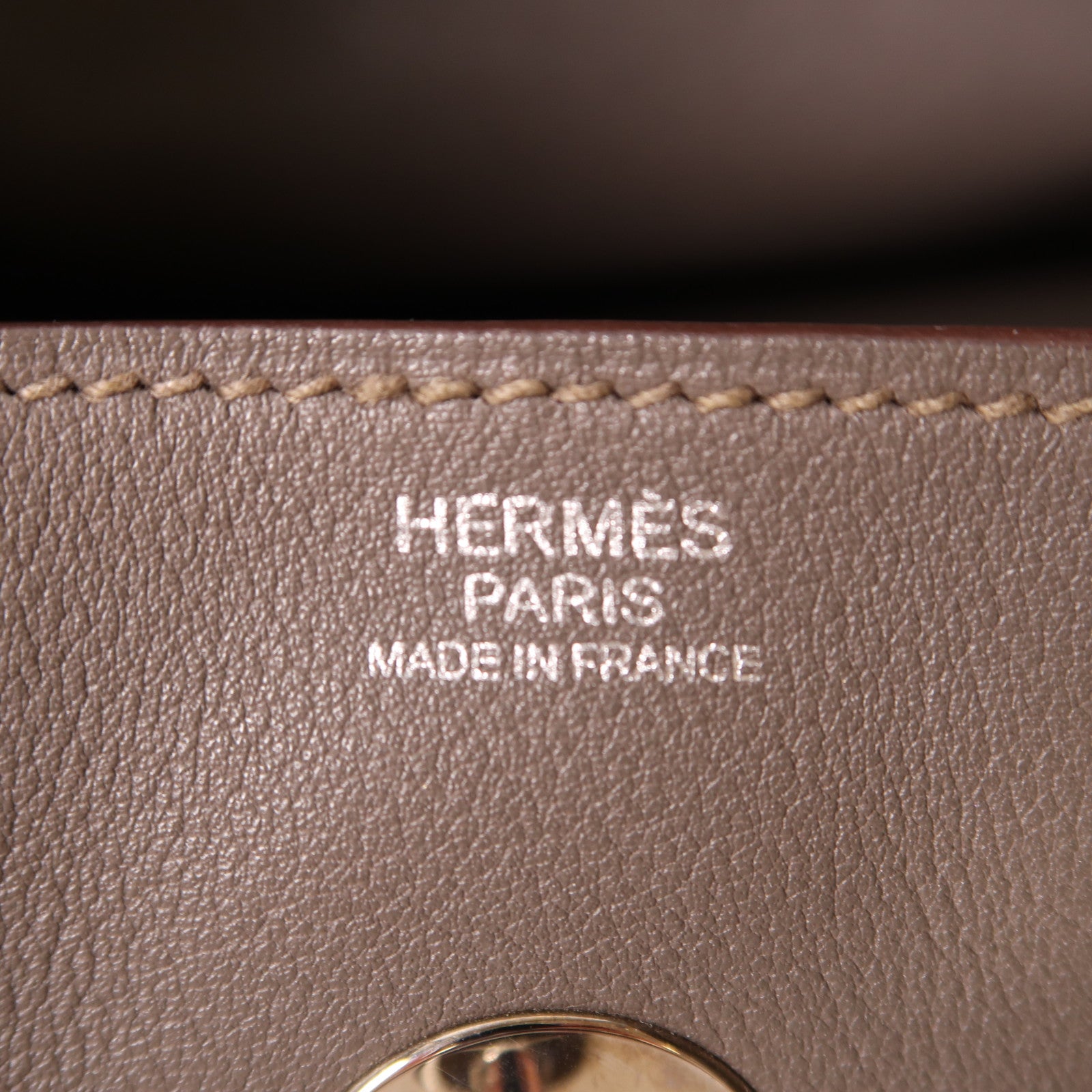 HERMES Evercolor皮革Lindy 30銀扣手挽肩背兩用袋Etain/灰色