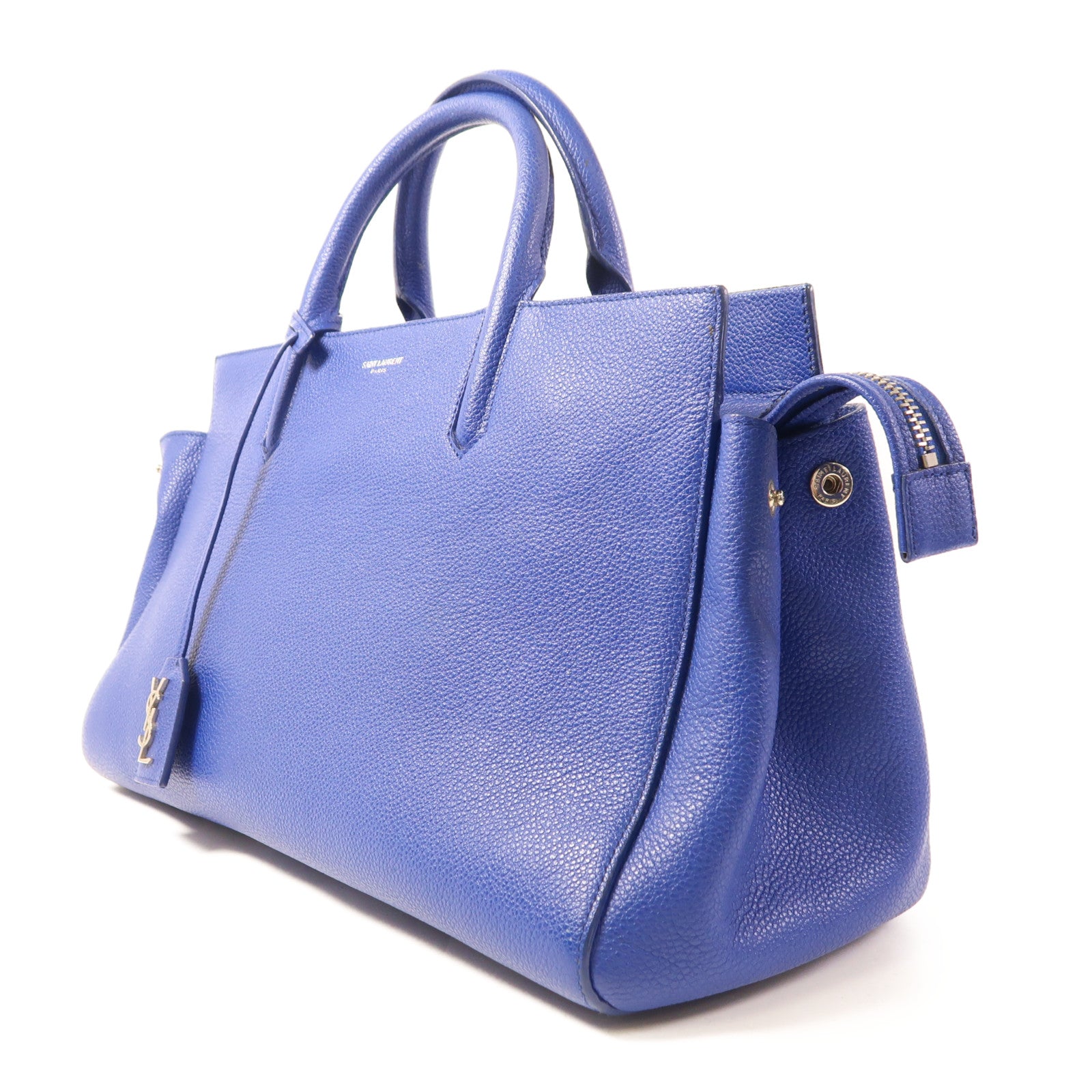 SAINT LAURENT 牛皮皮革Cabas Rive Gauche銀扣手挽肩背兩用袋