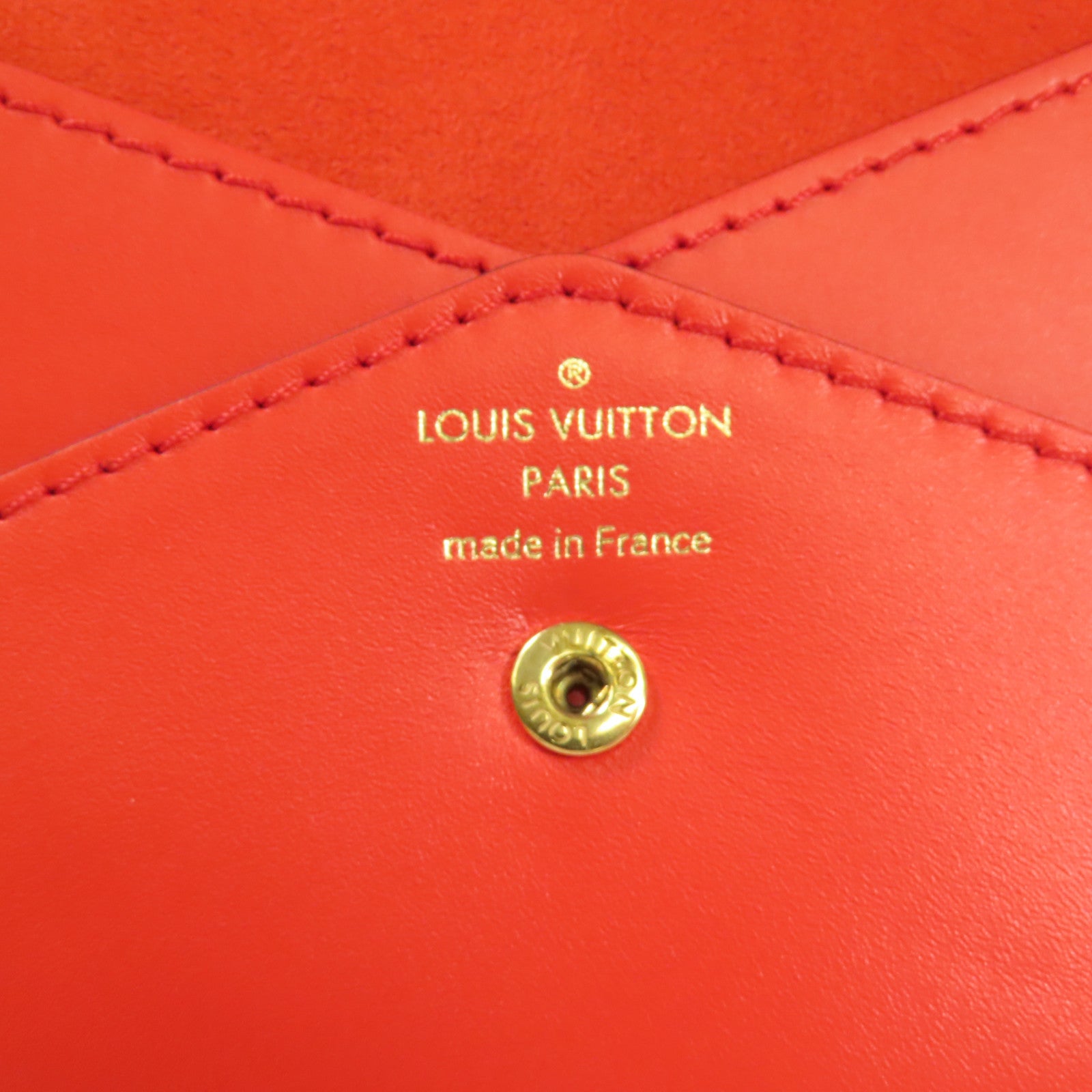 LOUIS VUITTON 牛皮皮革Pouch金扣手拿包
