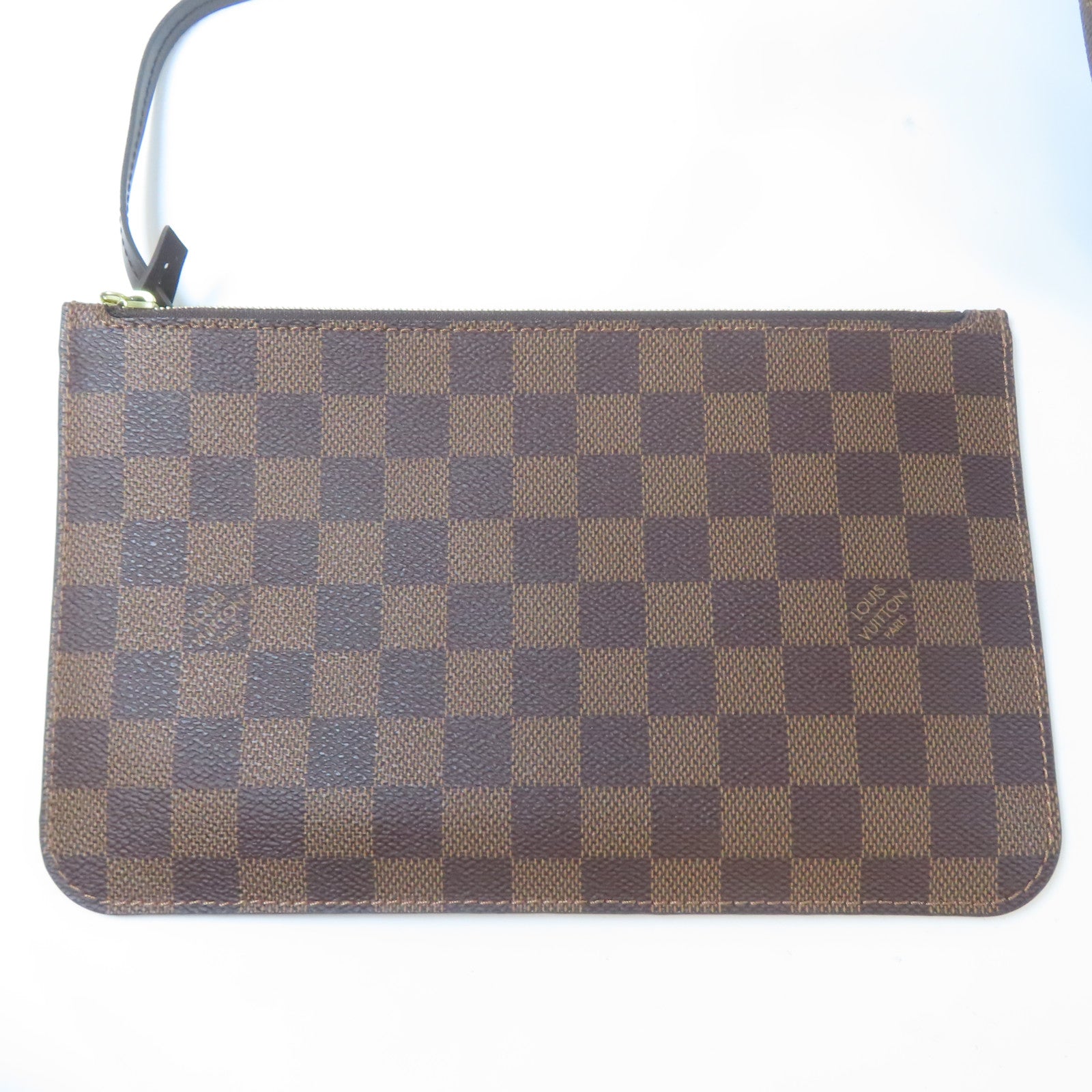 LOUIS VUITTON Damier Ebene Neverfull MM金扣手挽肩背兩用袋啡色