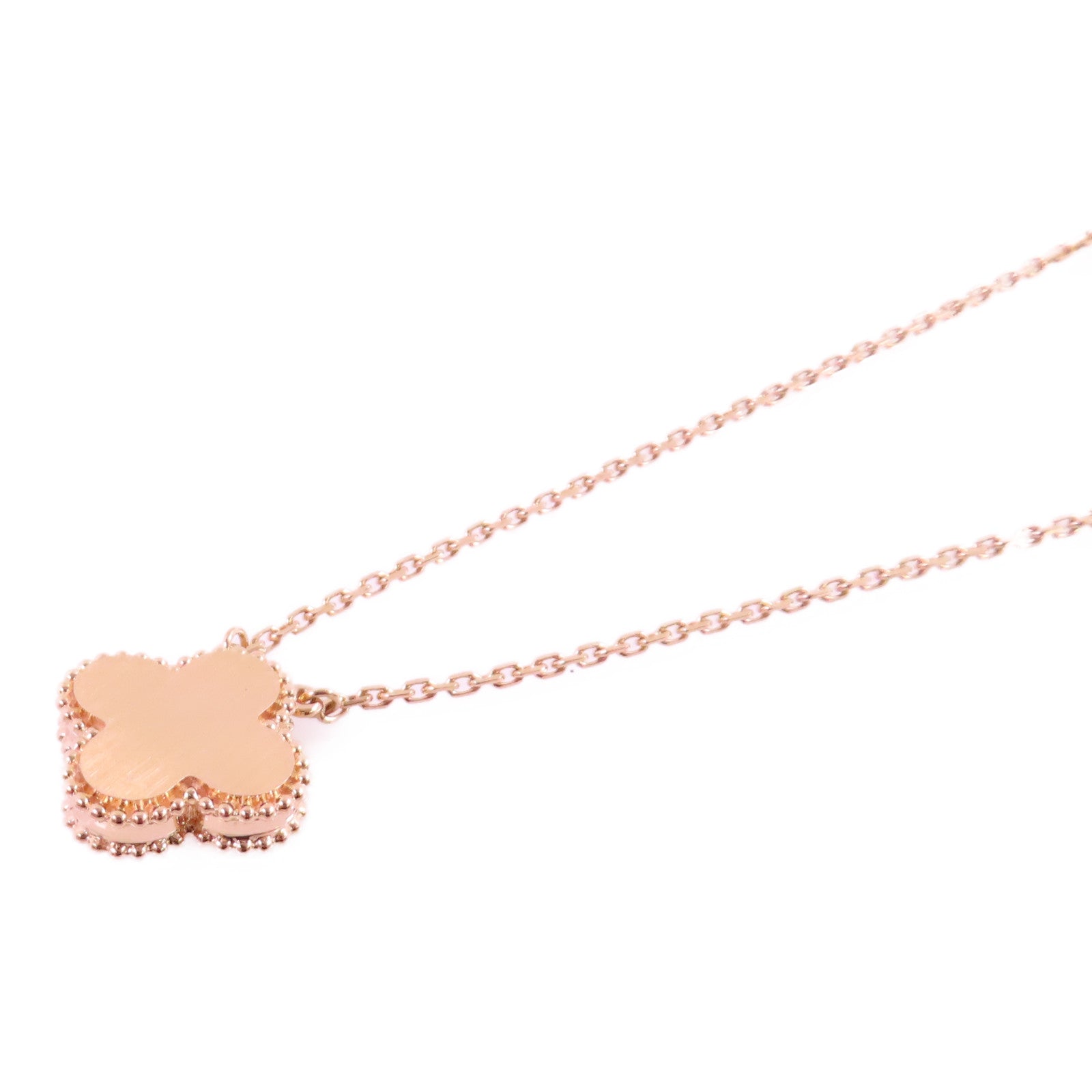 Van Cleef & Arpels 18K玫瑰金/鑽石/孔雀石Vintage Alhambra Malachite Diamond Necklace項鏈