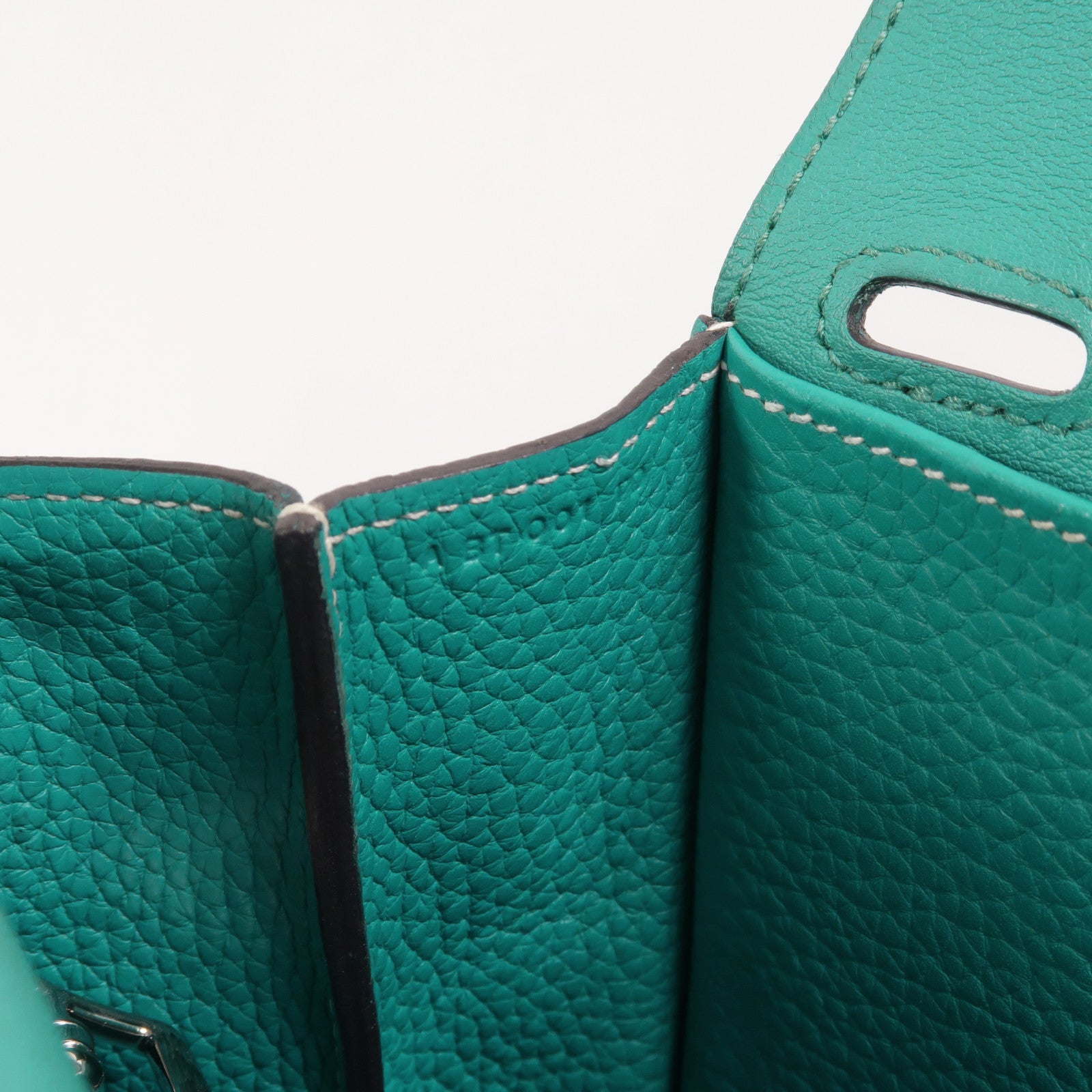 HERMES Clemence皮革Halzan 31手挽肩背兩用袋Bleu Paon