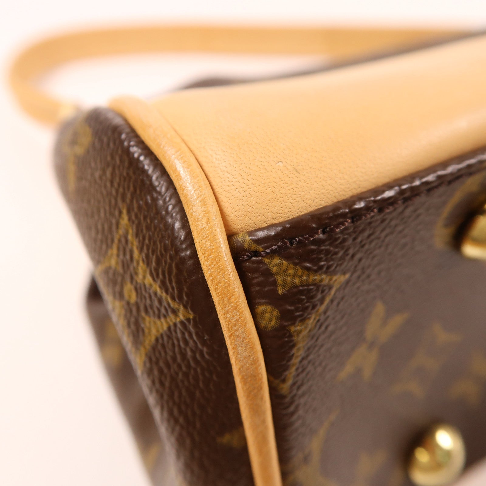 LOUIS VUITTON Monogram Beverly MM金扣肩背袋棕色