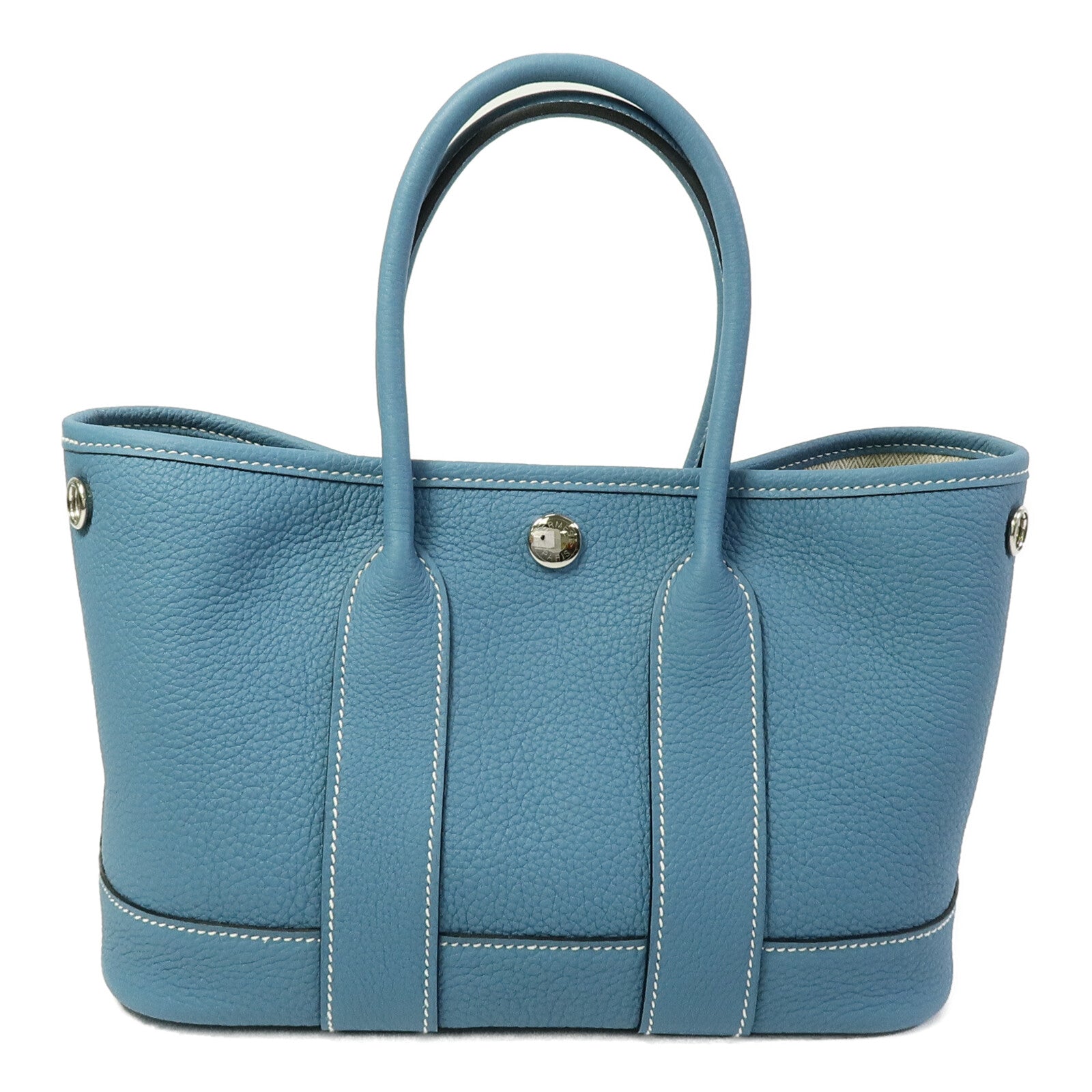 HERMES Country皮革Mini Garden Party手挽袋New Blue Jean