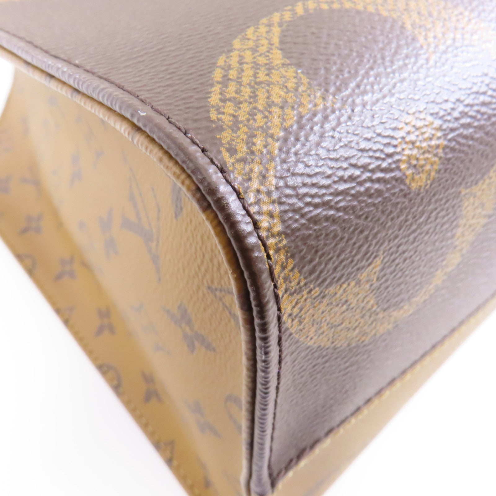 LOUIS VUITTON Monogram Giant On The Go MM金扣手挽肩背兩用袋啡色