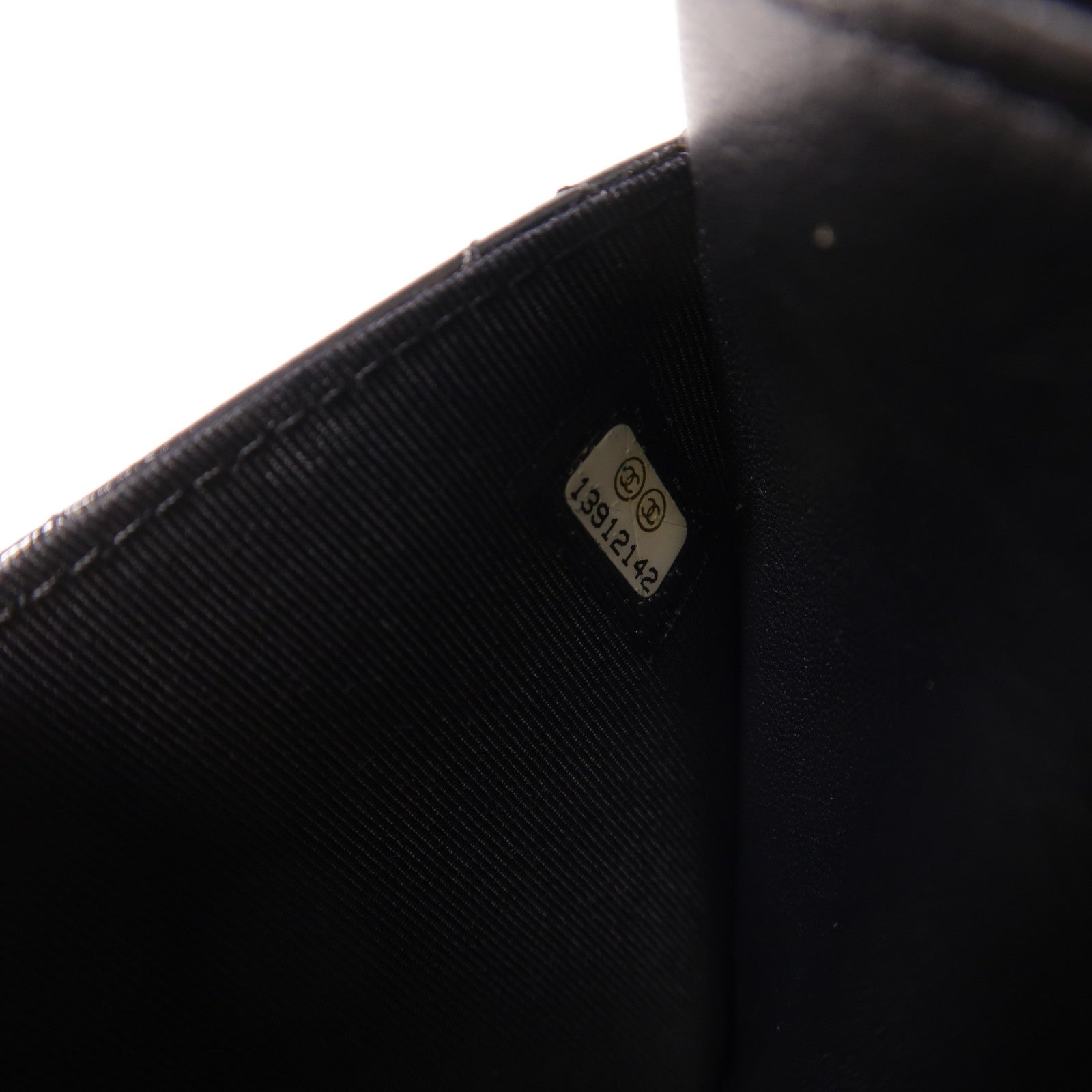 CHANEL CC SHW Wallet On Chain 2.55 Chain Shoulder Bag Patent Leather Black