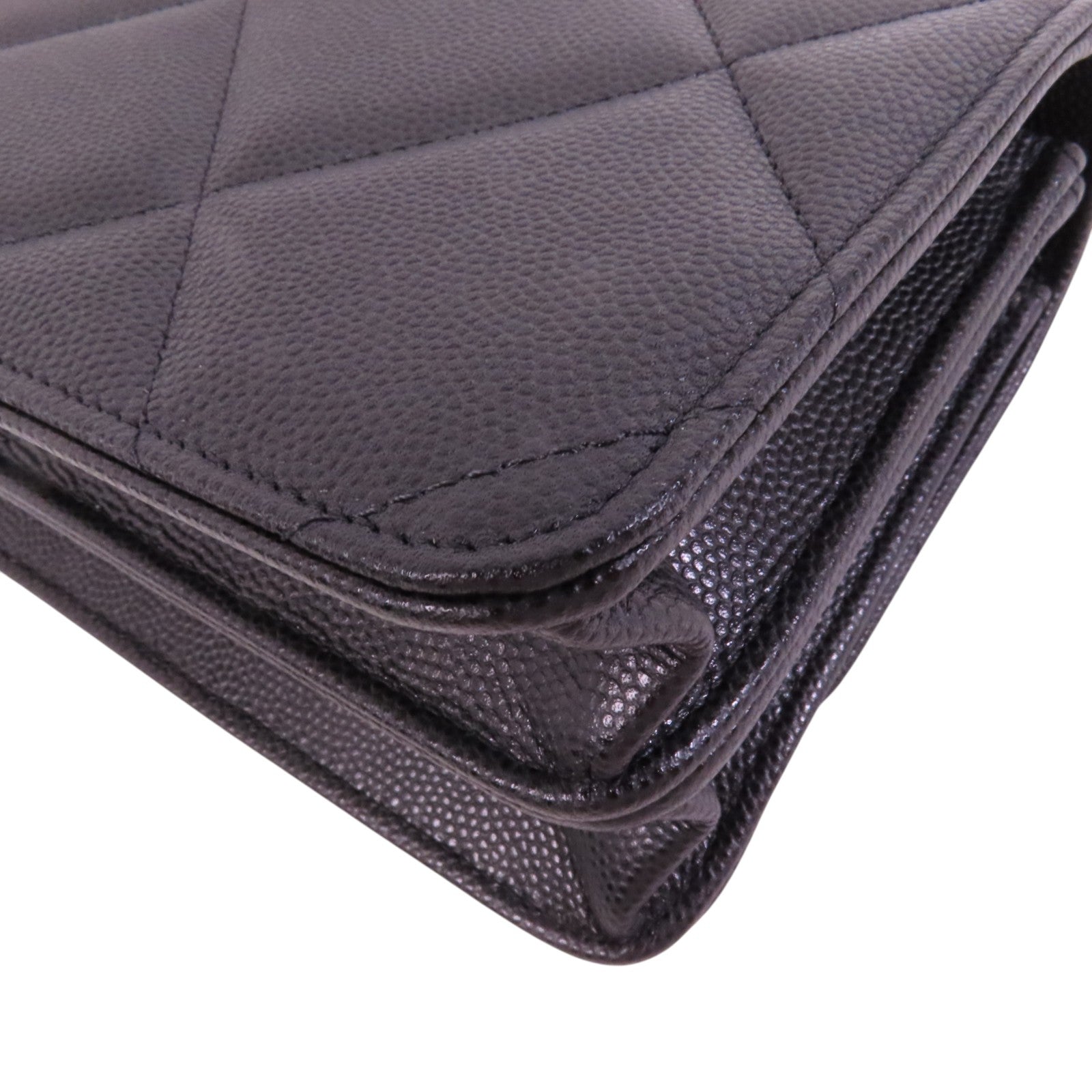 CHANEL 牛皮皮革25C WOC金扣鏈帶手挽肩背兩用袋