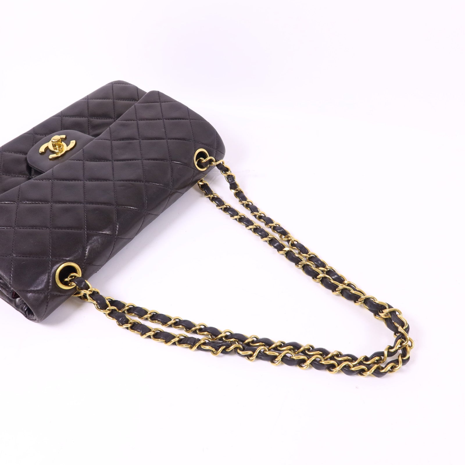 CHANEL 羊皮皮革Classic 23金扣鏈帶肩背袋