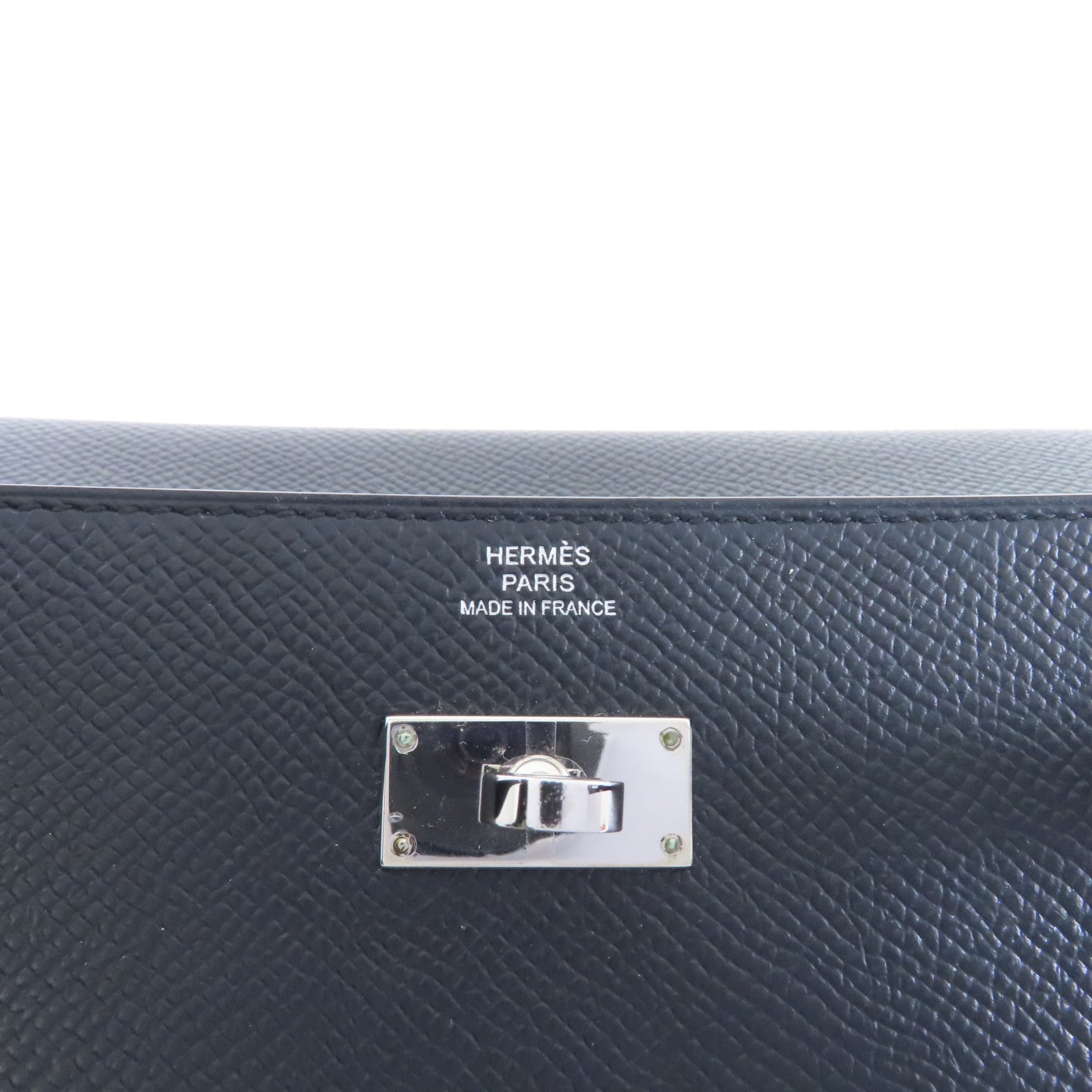 HERMES Epsom皮革Kelly To Go銀扣肩背袋黑色