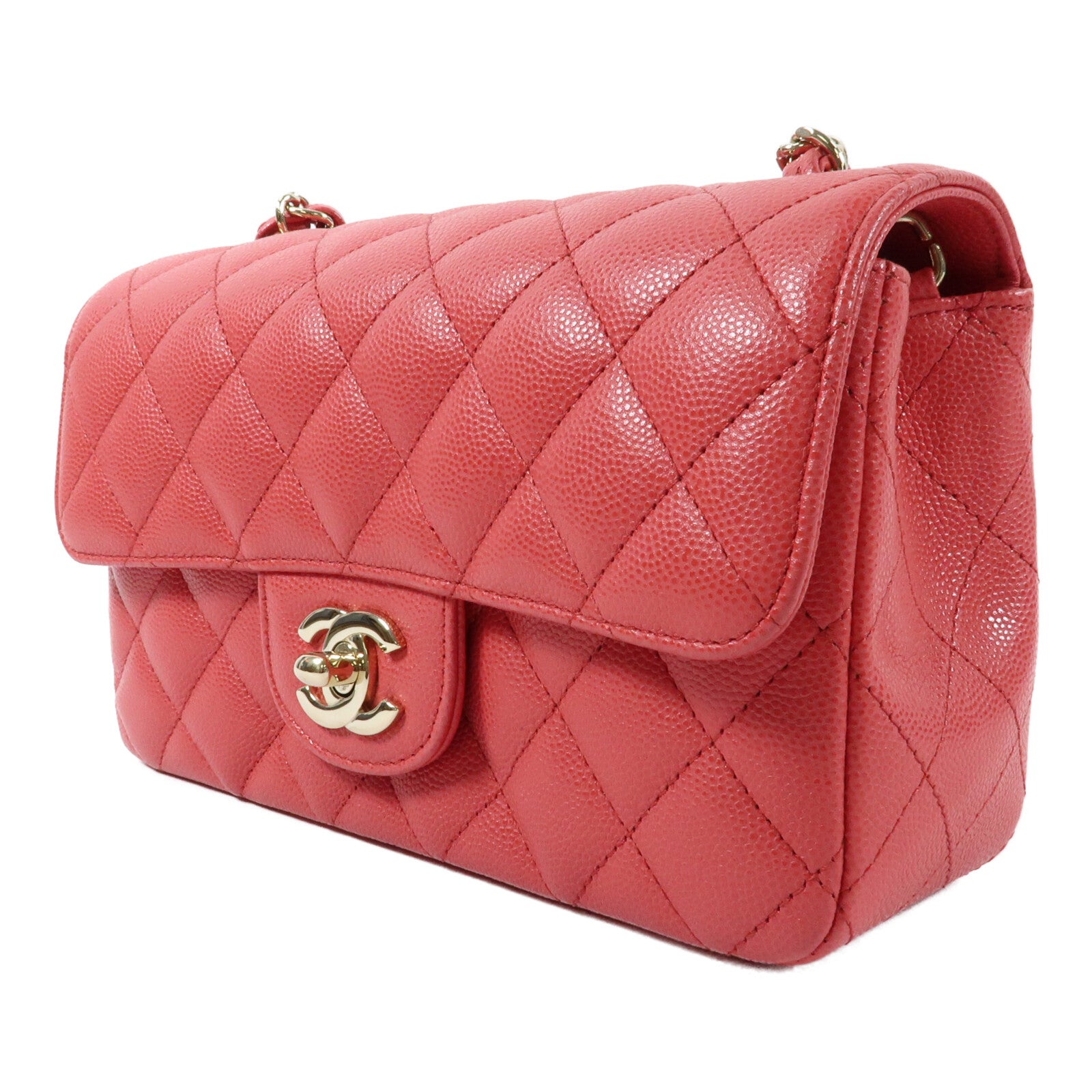 CHANEL 牛皮皮革Mini Classic 20金扣鏈帶肩背袋