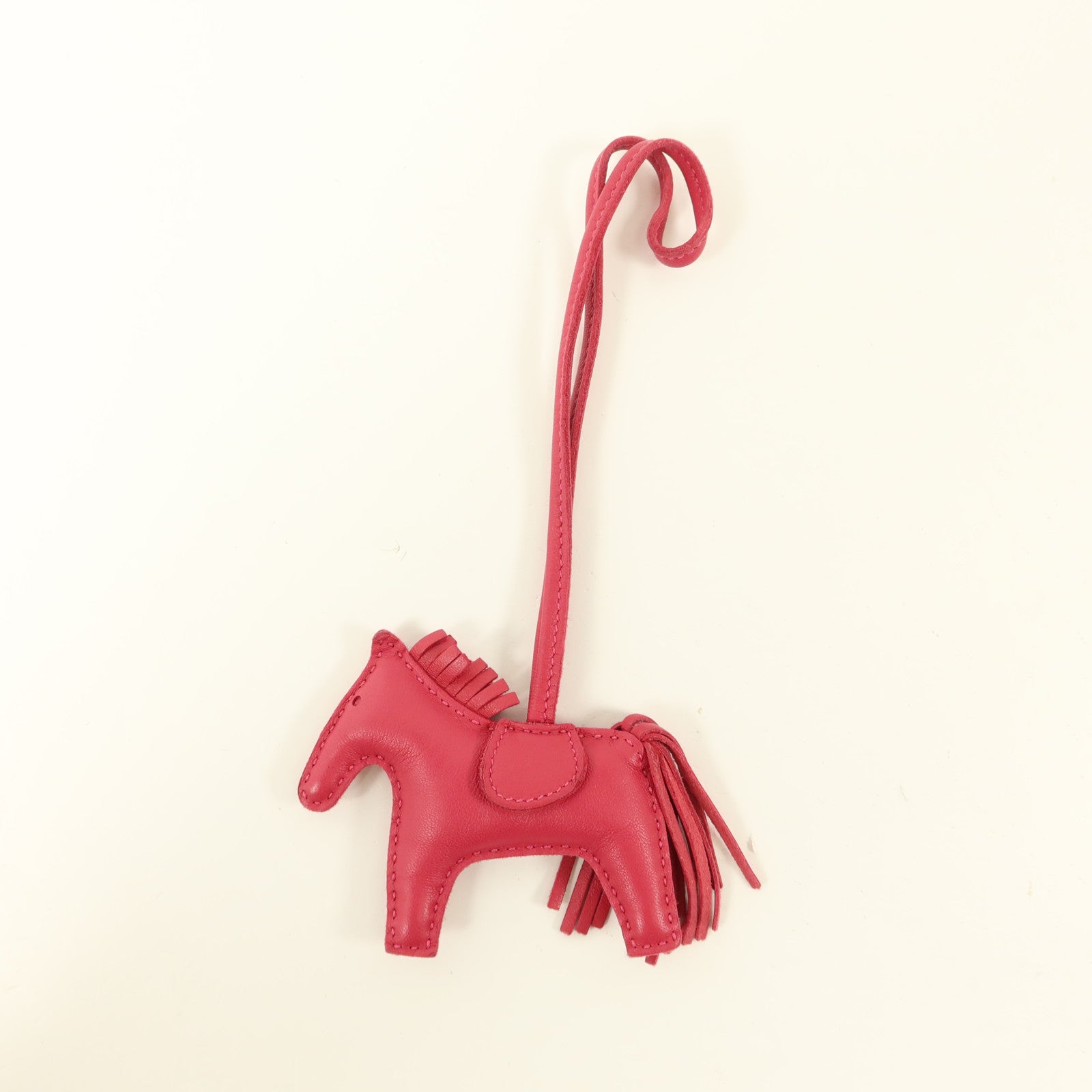 HERMES Milo皮革Rodeo PM掛飾Framboise