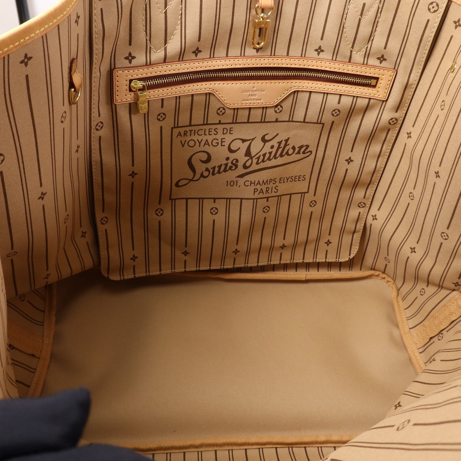 LOUIS VUITTON Monogram Neverfull GM金扣手挽袋