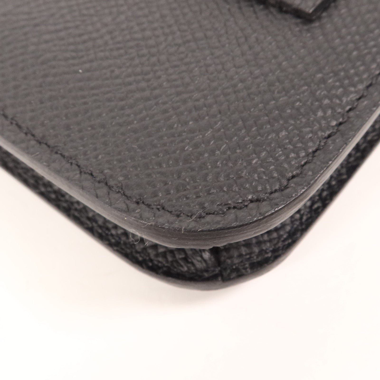 HERMES Epsom皮革Constance Slim金扣錢包Noir