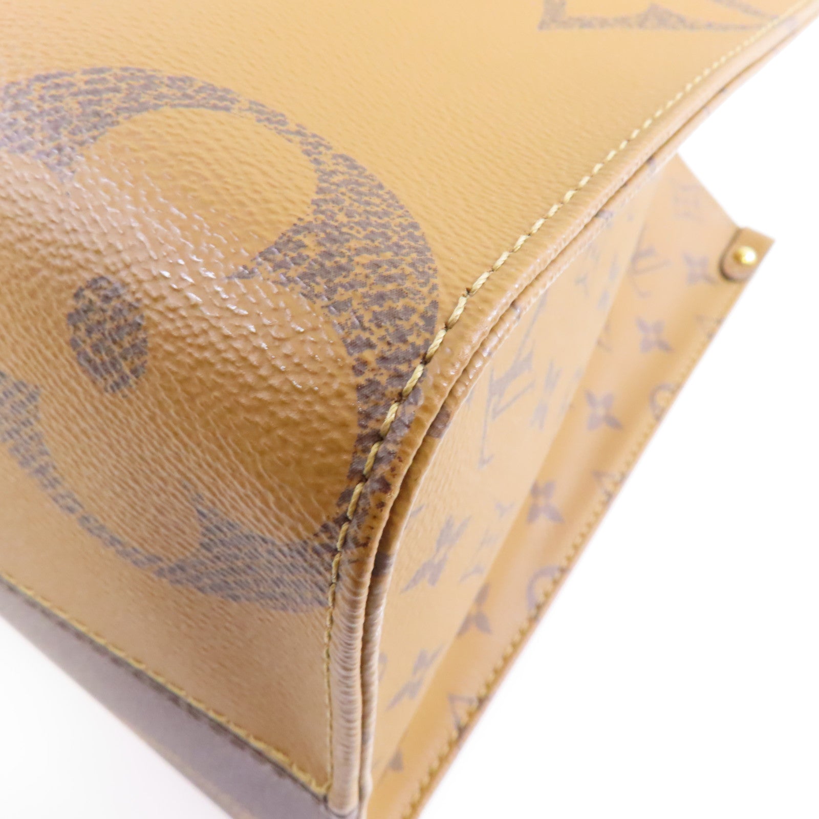 LOUIS VUITTON Monogram Giant On The Go MM金扣手挽肩背兩用袋啡色