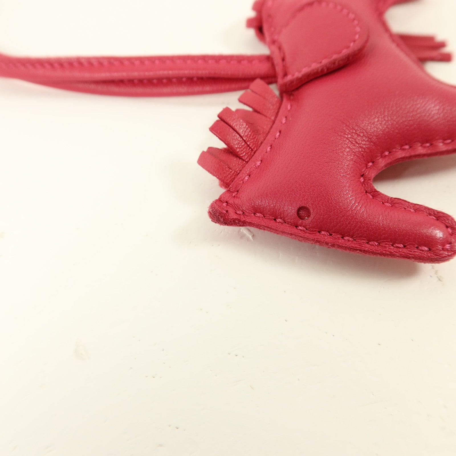 HERMES Milo皮革Rodeo PM掛飾Framboise