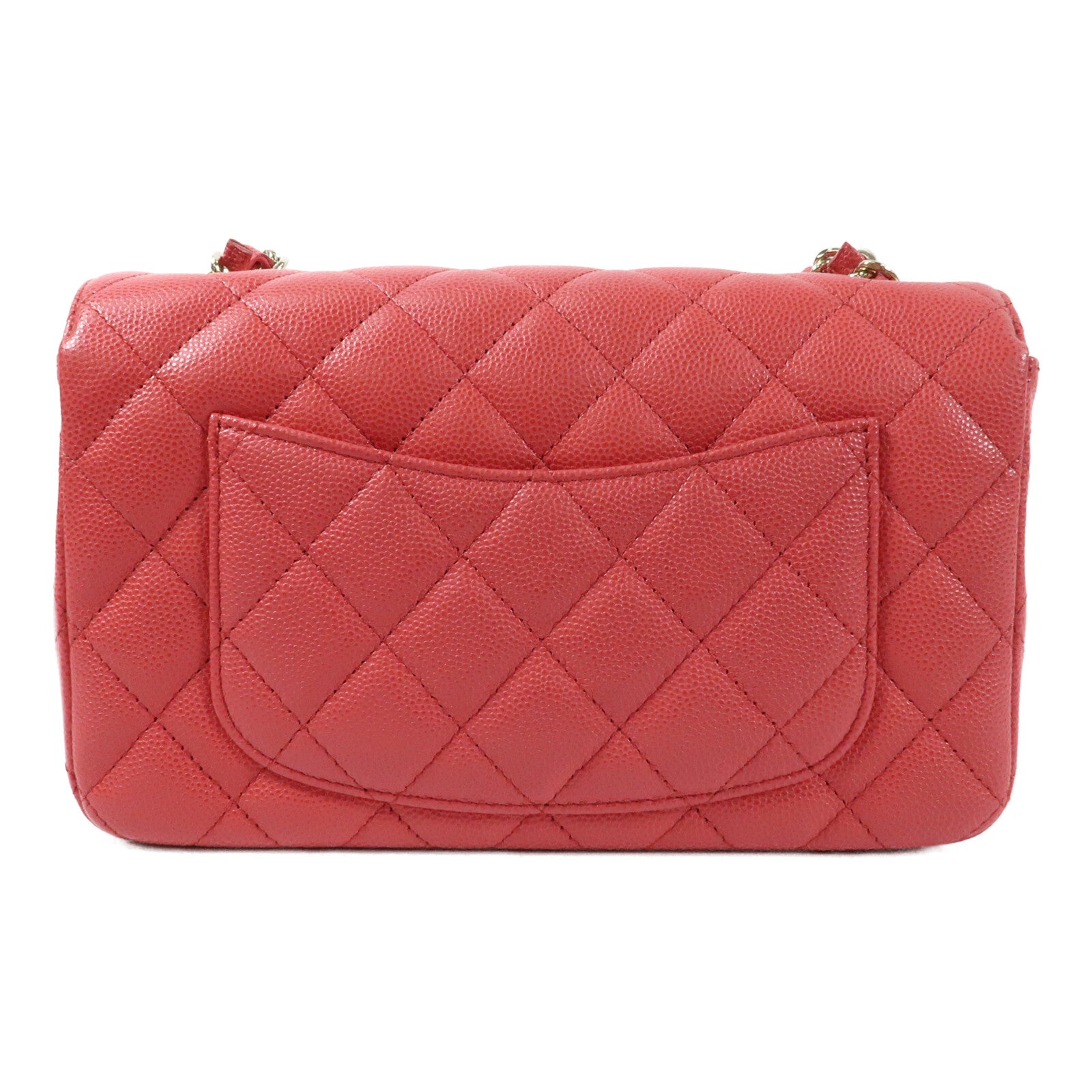 CHANEL 牛皮皮革Mini Classic 20金扣鏈帶肩背袋