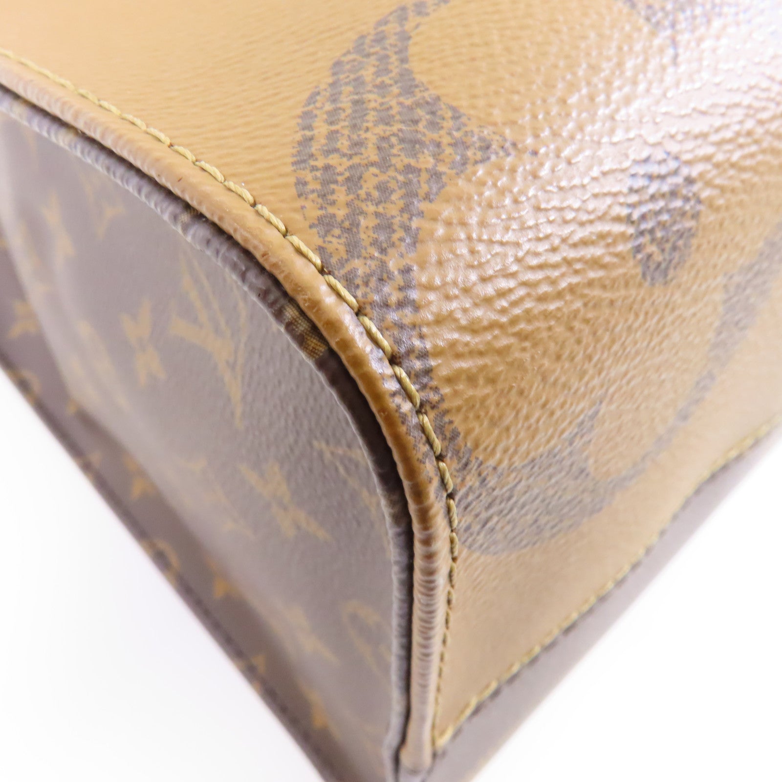 LOUIS VUITTON Monogram Giant On The Go MM金扣手挽肩背兩用袋啡色