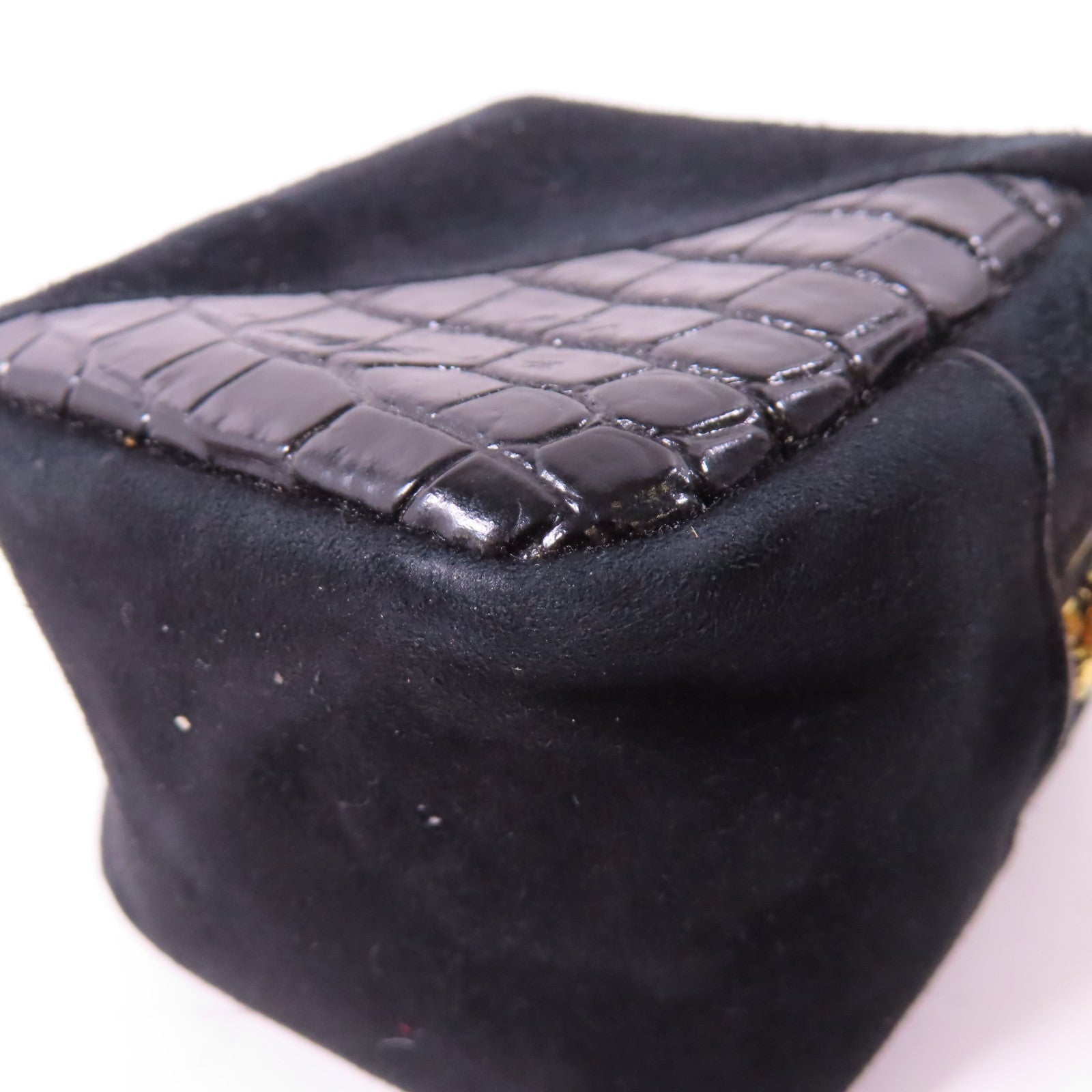 SAINT LAURENT 牛皮皮革Coin purse金扣鎖匙包黑色