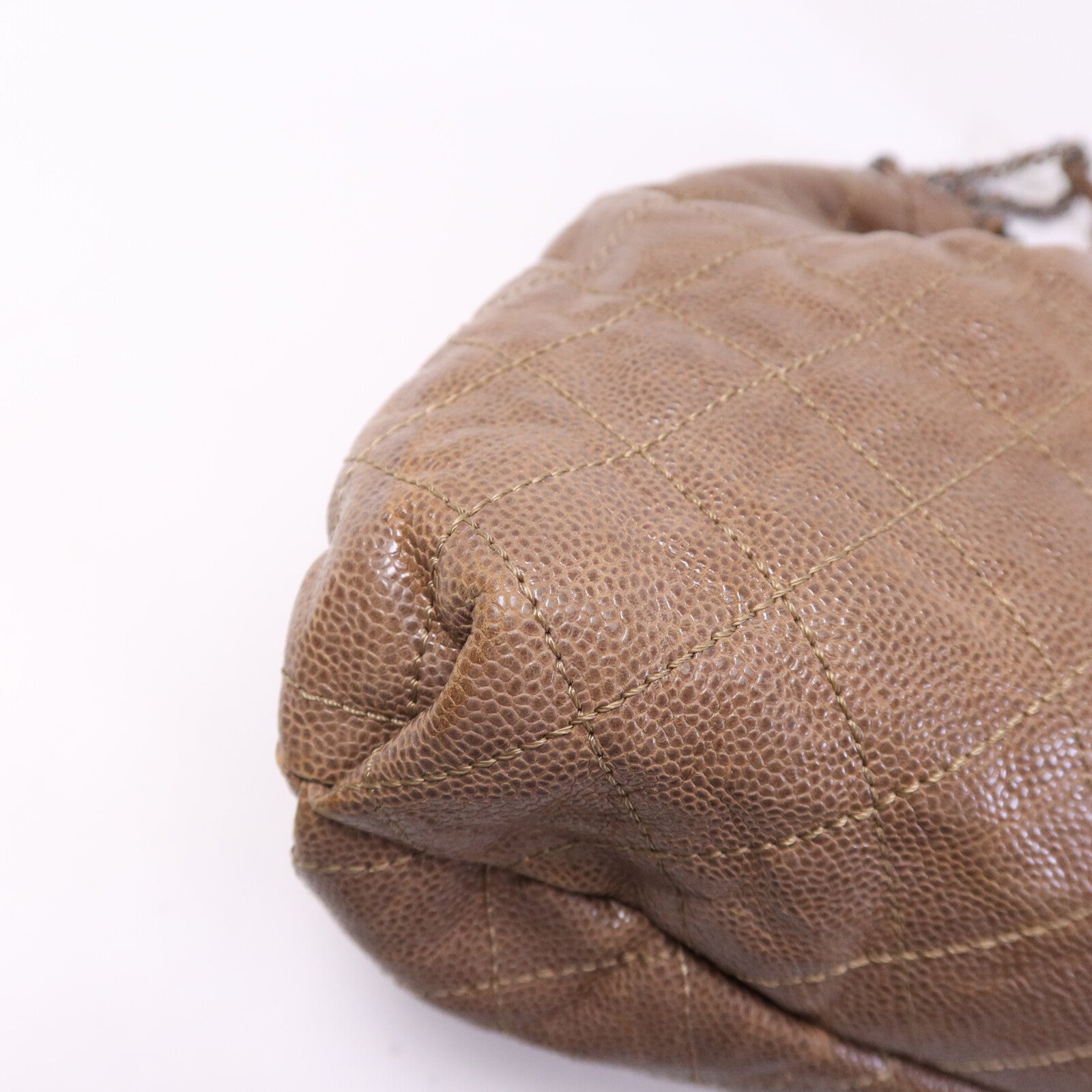 CHANEL 牛皮皮革Shoulder Bag銀扣肩背袋