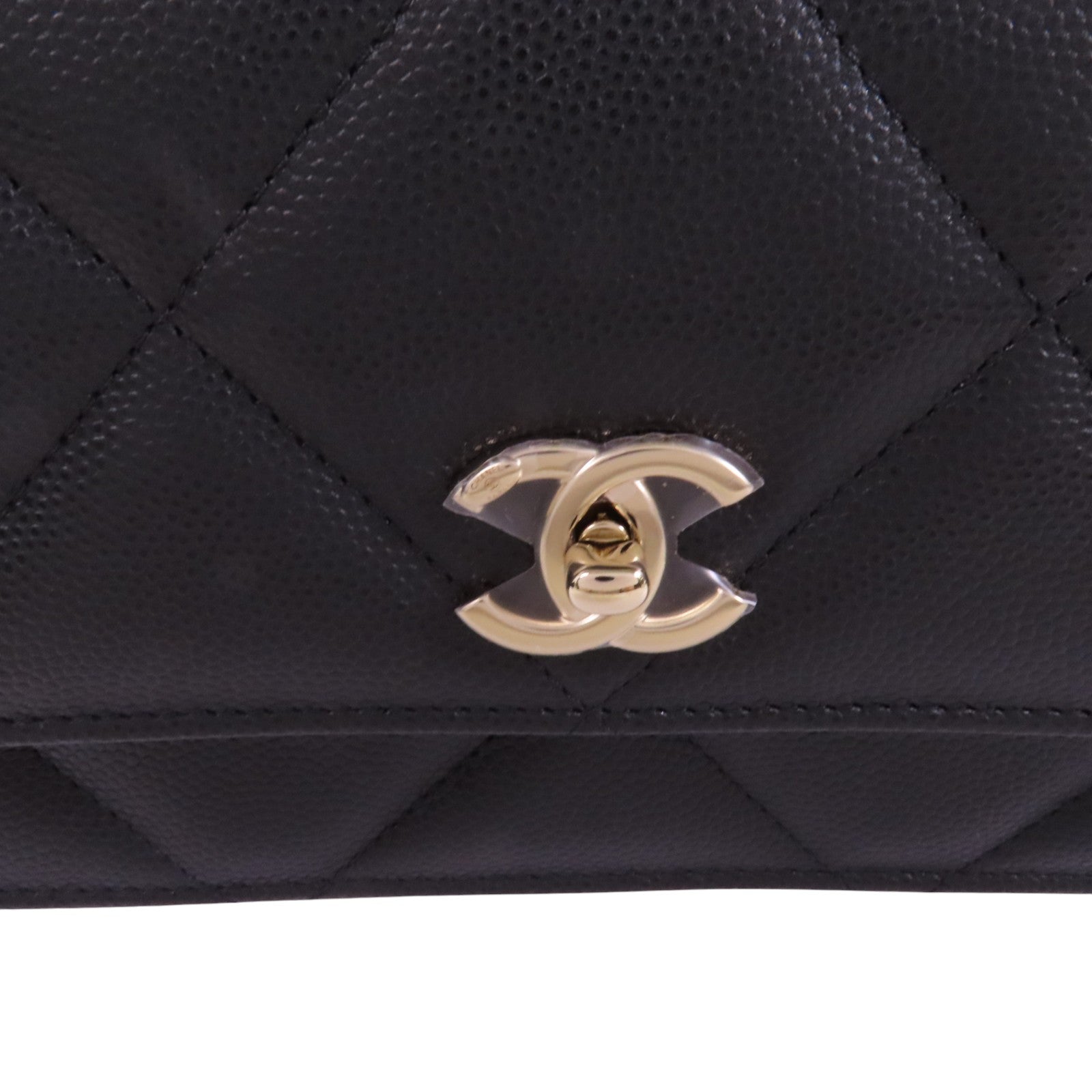 CHANEL 牛皮皮革25C WOC金扣鏈帶手挽肩背兩用袋