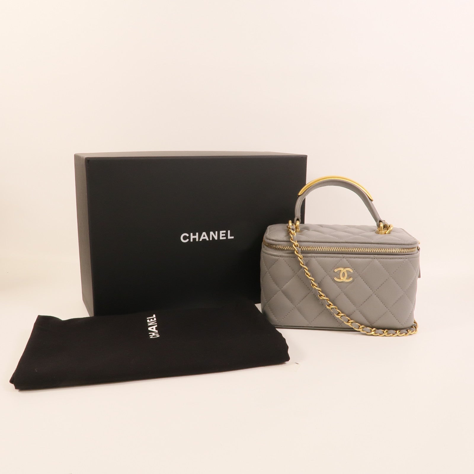 CHANEL 羊皮皮革Top Handle Vanity Case手挽肩背兩用袋
