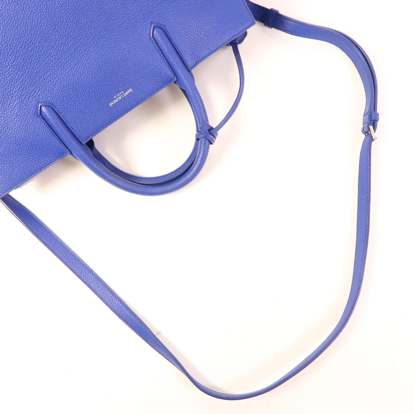 SAINT LAURENT 牛皮皮革Cabas Rive Gauche銀扣手挽肩背兩用袋