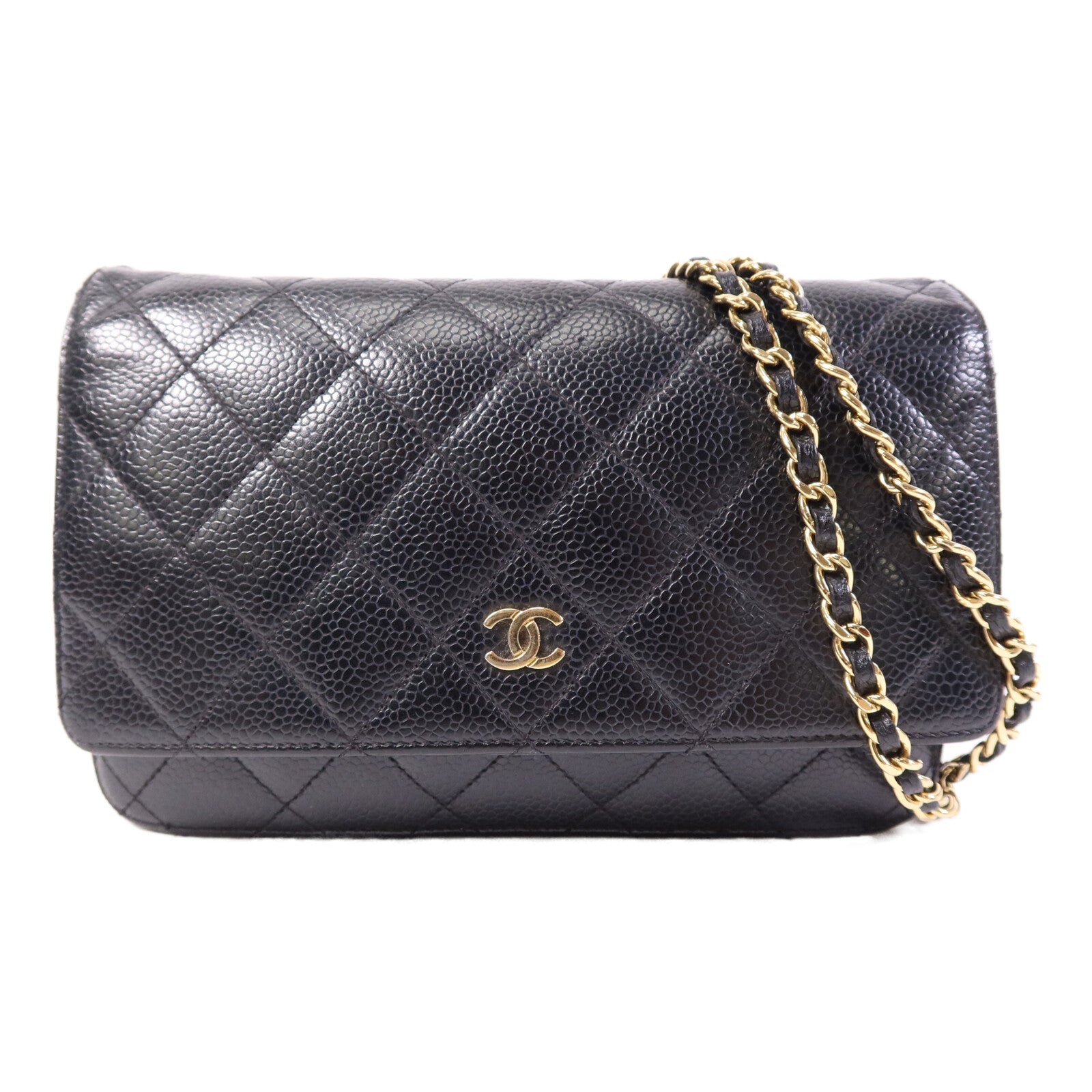 CHANEL 牛皮皮革WOC Wallet On Chain銀扣鏈帶肩背袋