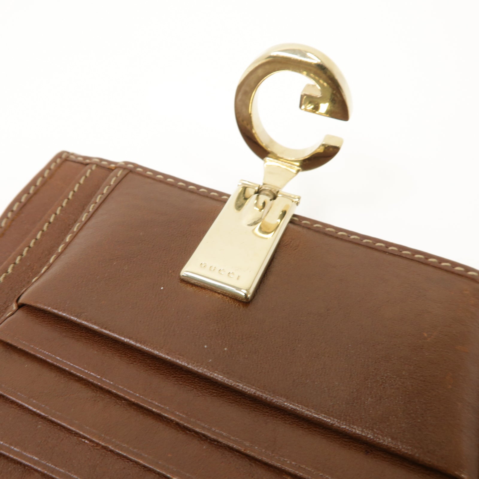 GUCCI 【清倉大減價】帆布Wallet金扣錢包啡色