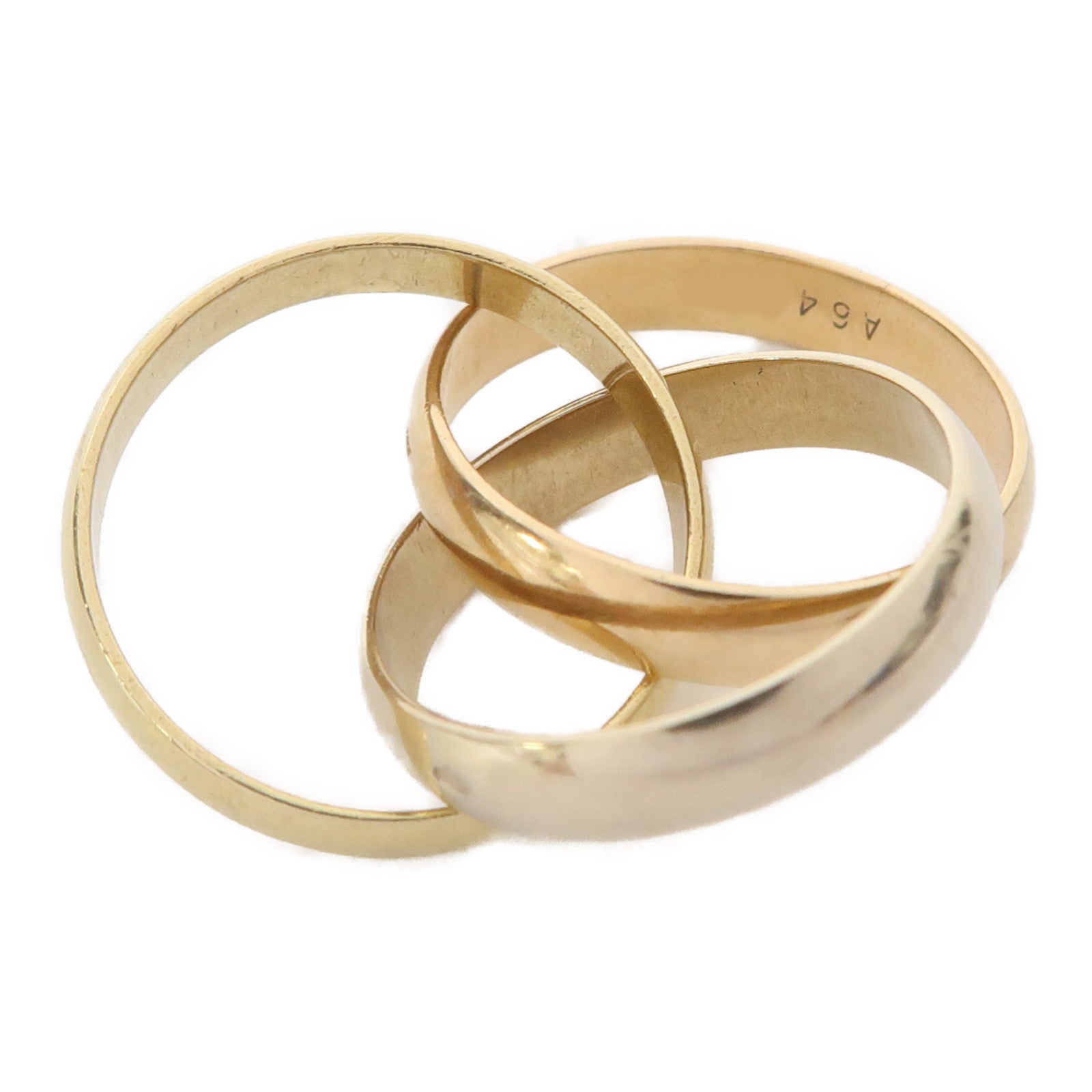 CARTIER 18K黃金/白金/玫瑰金Trinity戒指Cartier#47/US#4