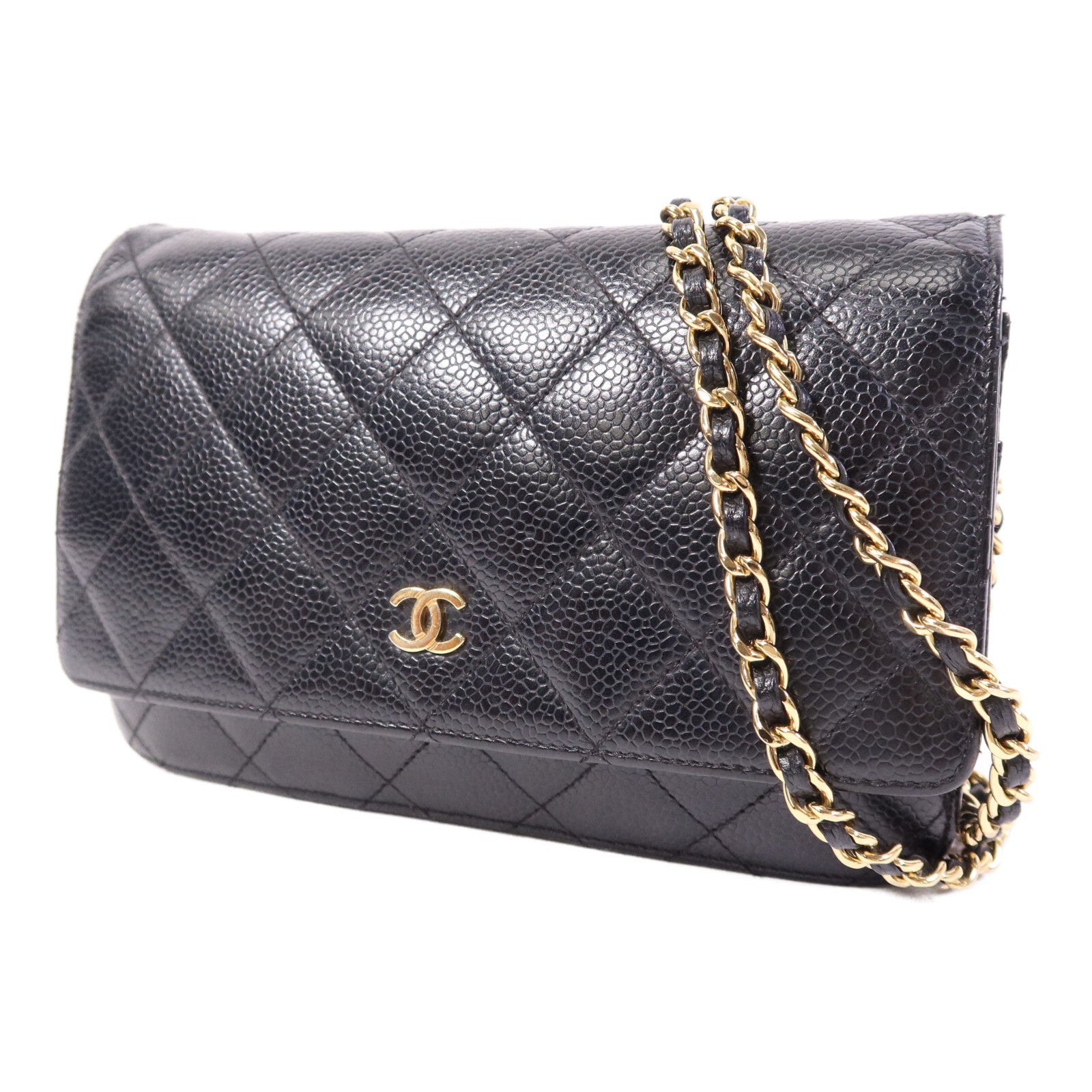 CHANEL 牛皮皮革WOC Wallet On Chain銀扣鏈帶肩背袋