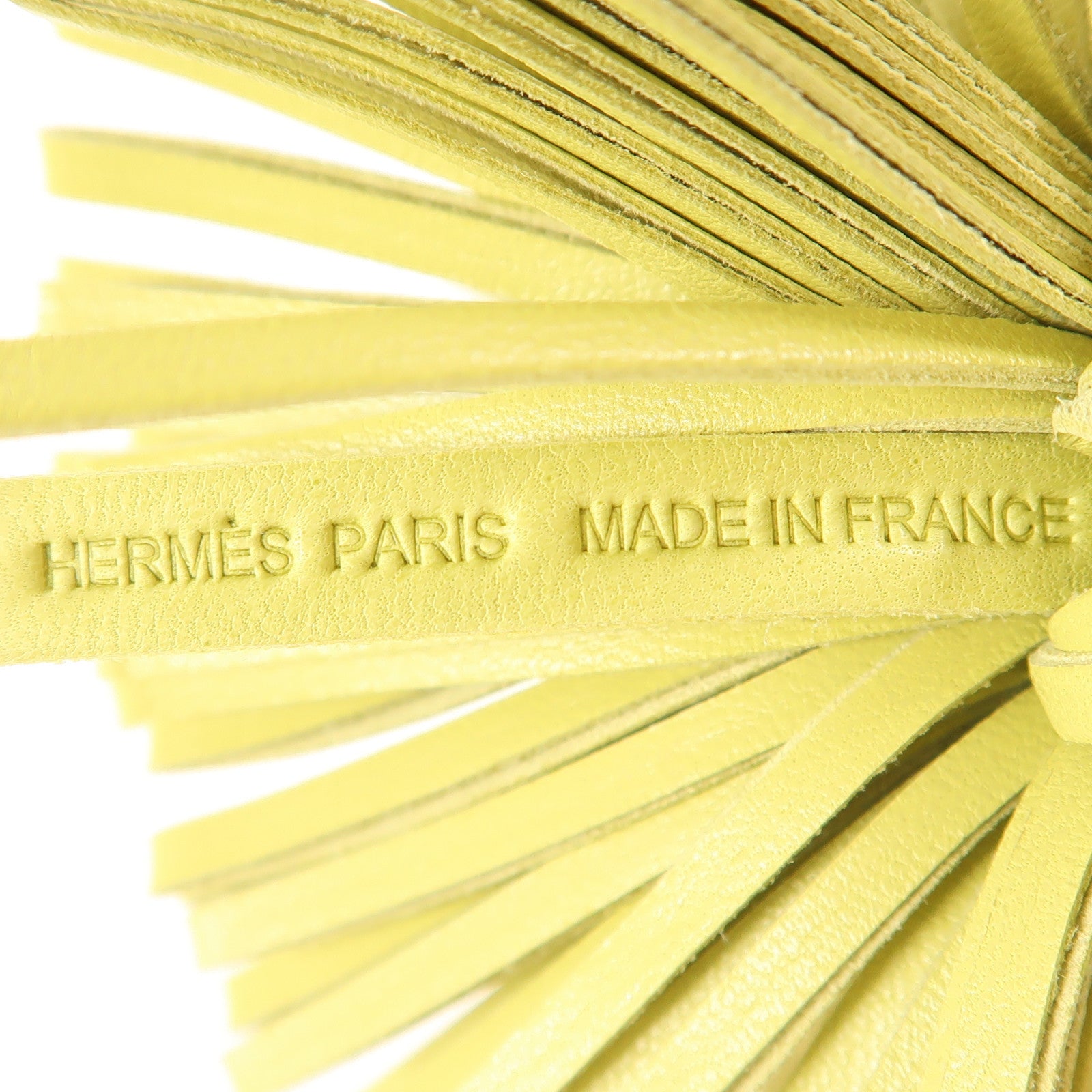 HERMES Swift皮革Carmen銀扣鎖匙圈Light Green