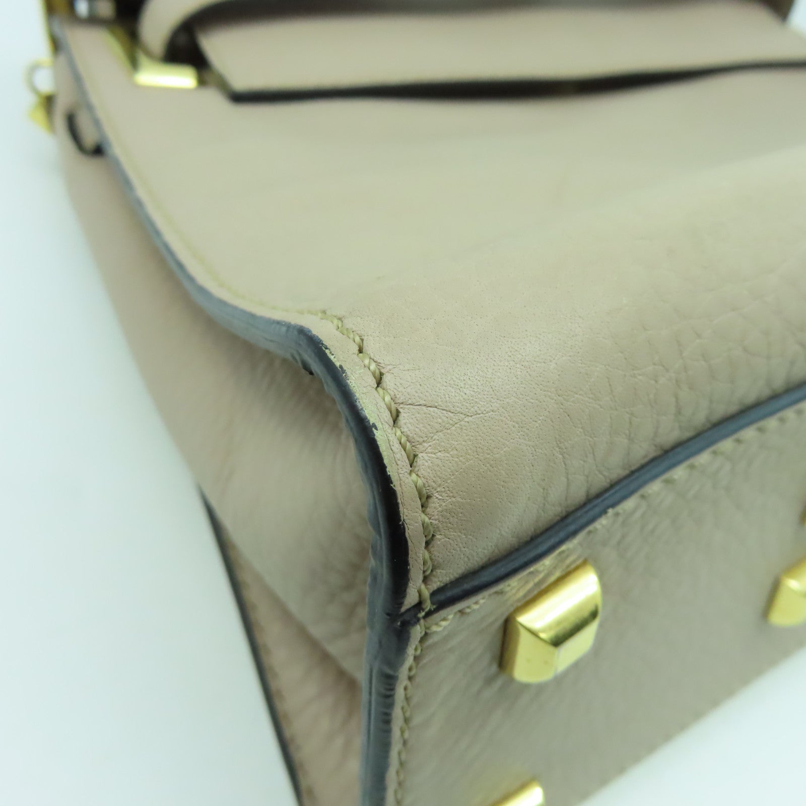 Valentino 【激減優惠】牛皮皮革2 Way Shoulder Bag金扣手挽肩背兩用袋粉紅色