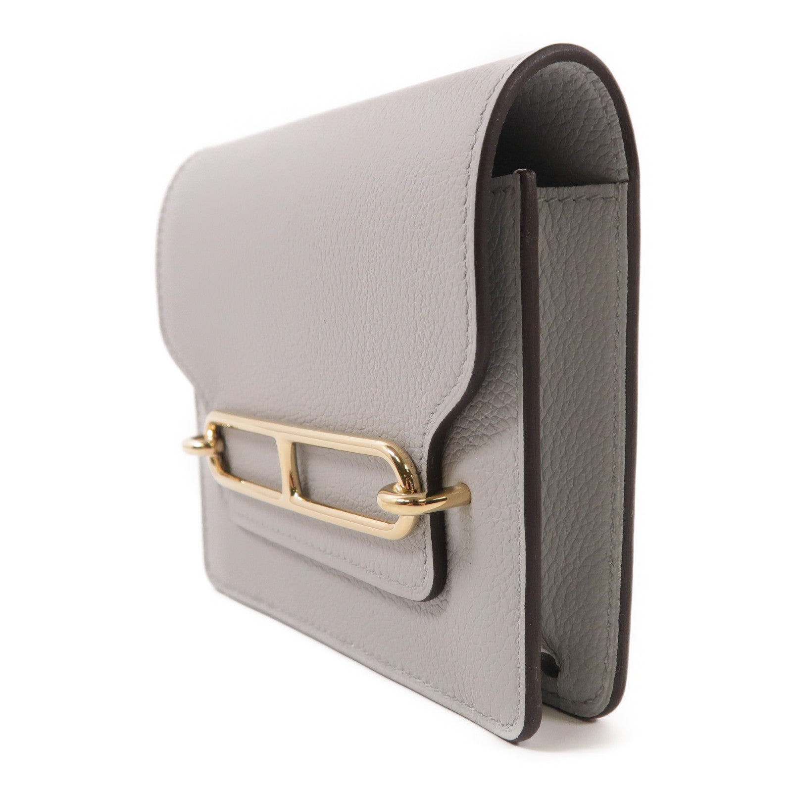 HERMES 【激減優惠】Evercolor皮革Roulis Silm金扣錢包08 Bleu Pale