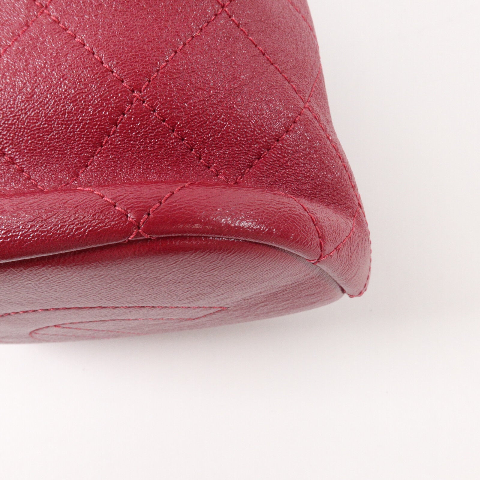 CHANEL 牛皮皮革Bucket Bag鏈帶手挽肩背兩用袋