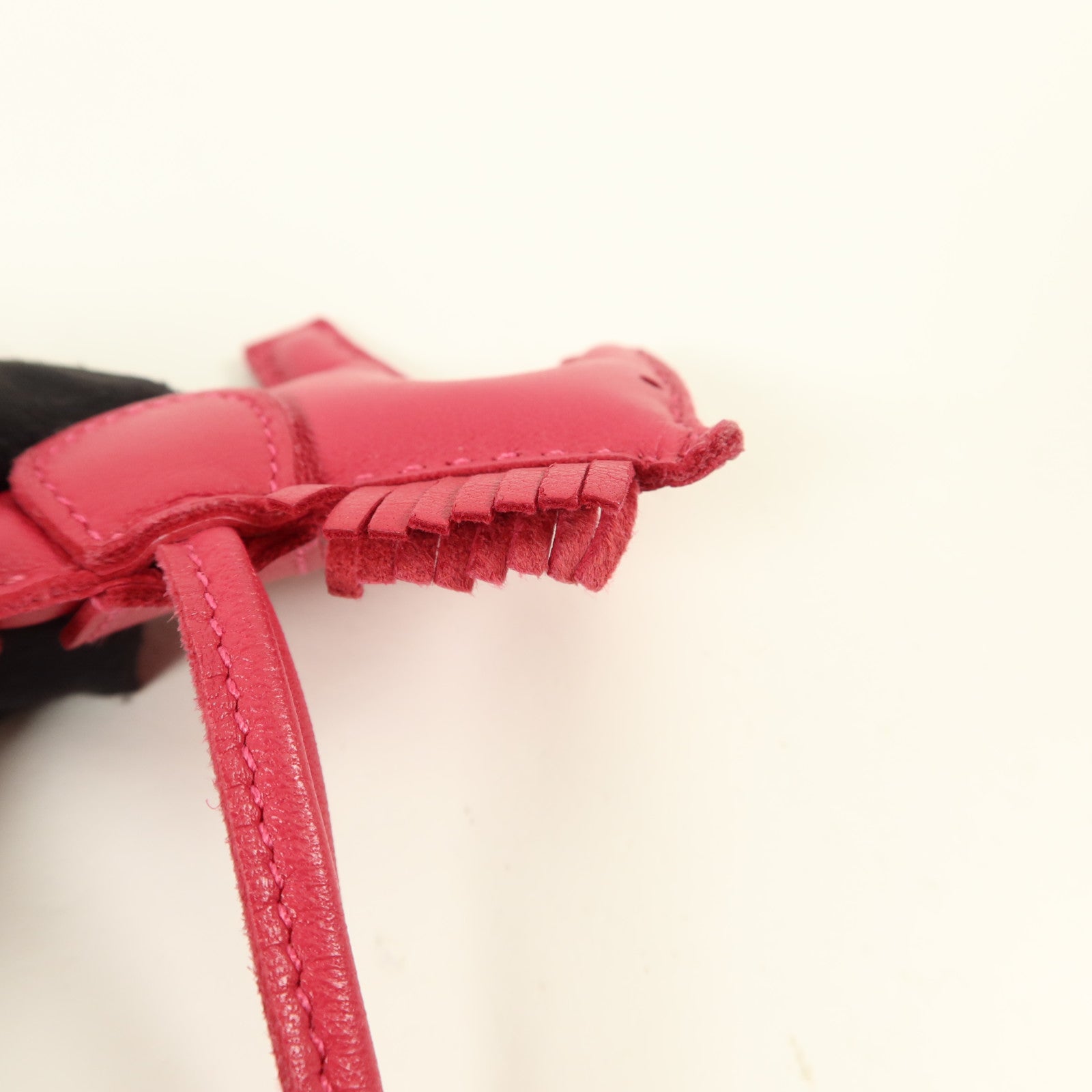HERMES Milo皮革Rodeo PM掛飾Framboise