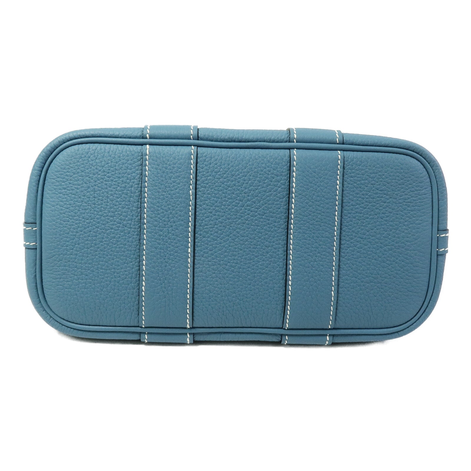 HERMES Country皮革Mini Garden Party手挽袋New Blue Jean