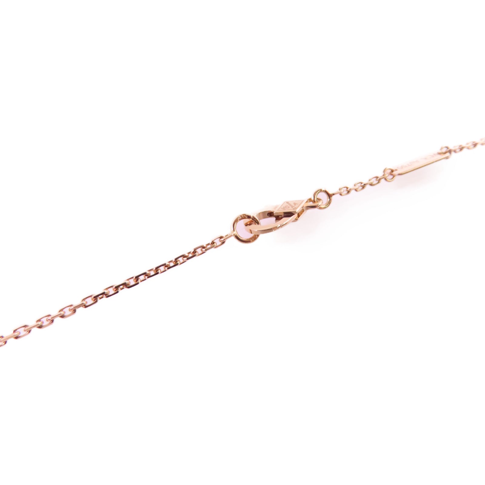 Van Cleef & Arpels 18K玫瑰金/鑽石/孔雀石Vintage Alhambra Malachite Diamond Necklace項鏈
