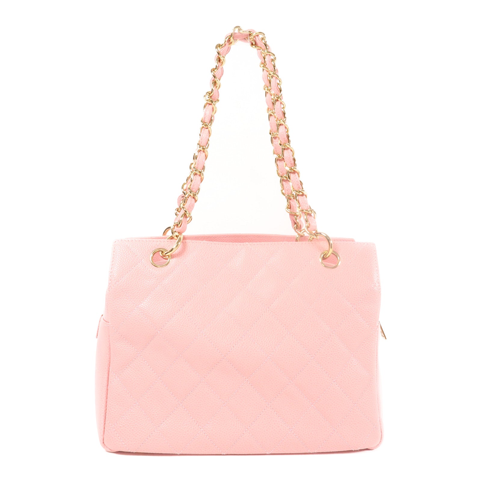 CHANEL 牛皮皮革Chain Shoulder金扣鏈帶肩背袋