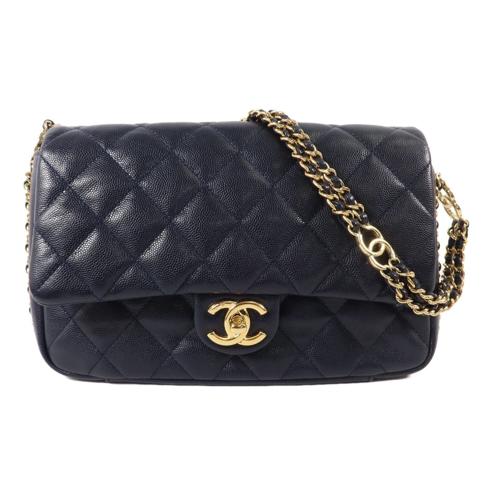 CHANEL 牛皮皮革Chain Shoulder鏈帶肩背袋