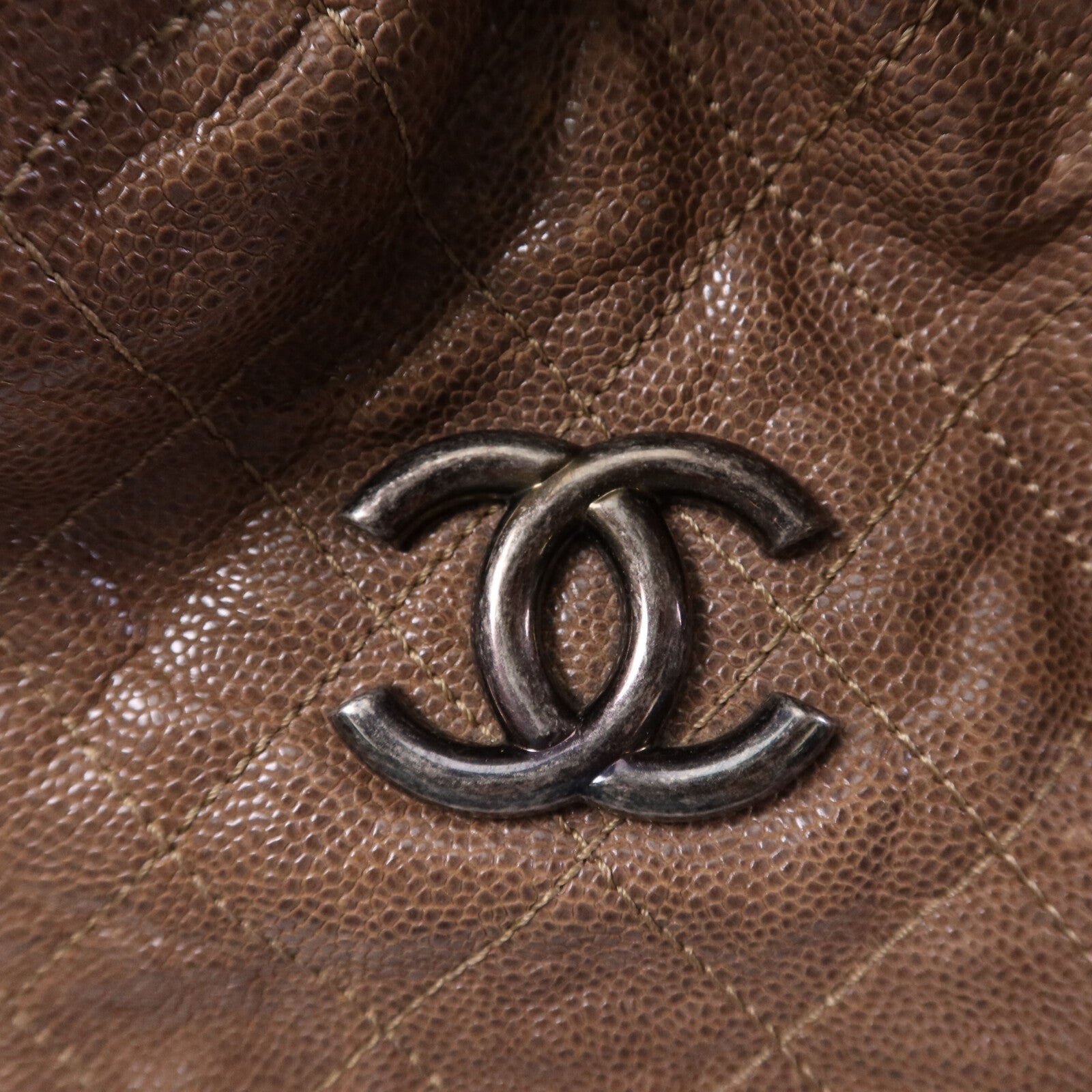 CHANEL 牛皮皮革Shoulder Bag銀扣肩背袋