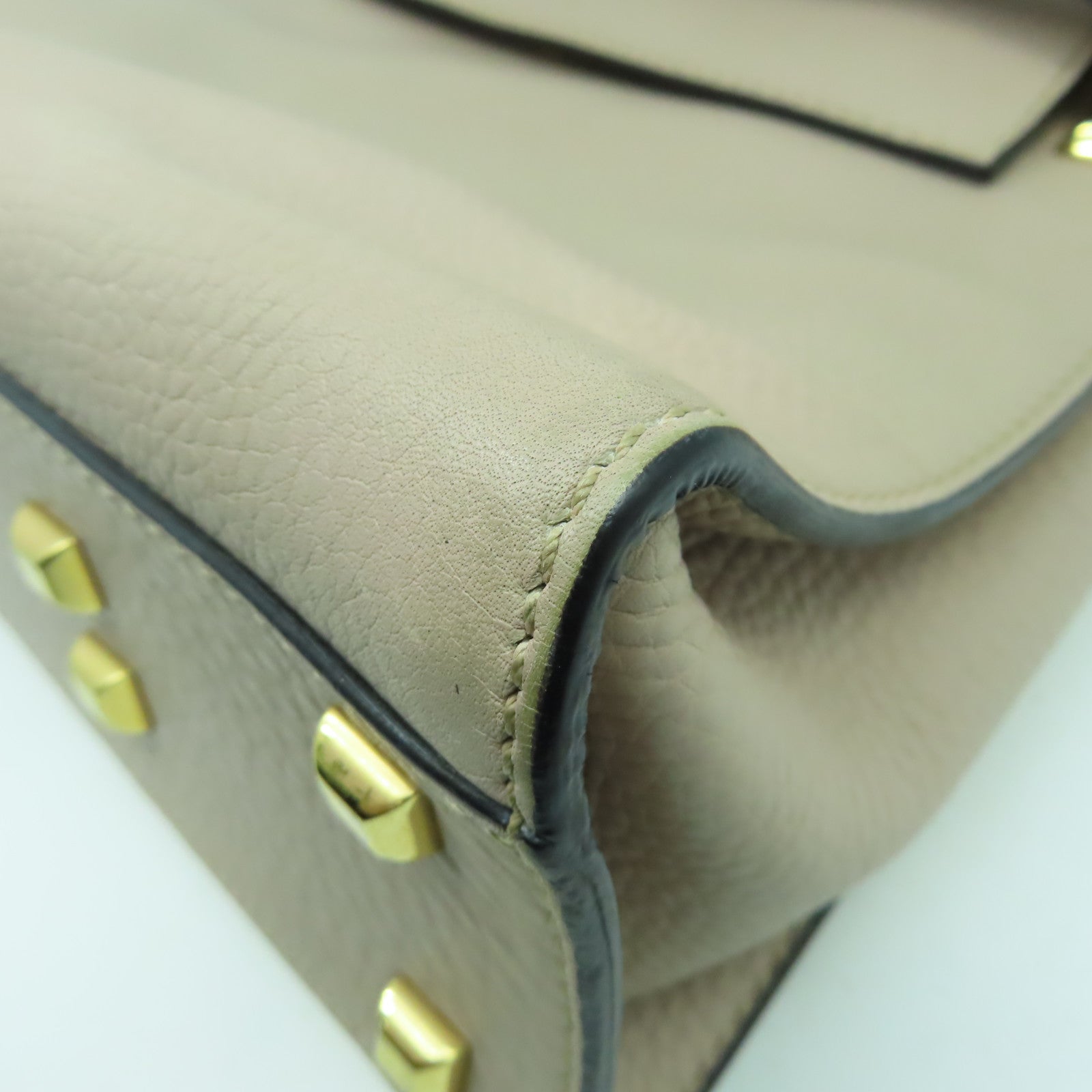 Valentino 【激減優惠】牛皮皮革2 Way Shoulder Bag金扣手挽肩背兩用袋粉紅色