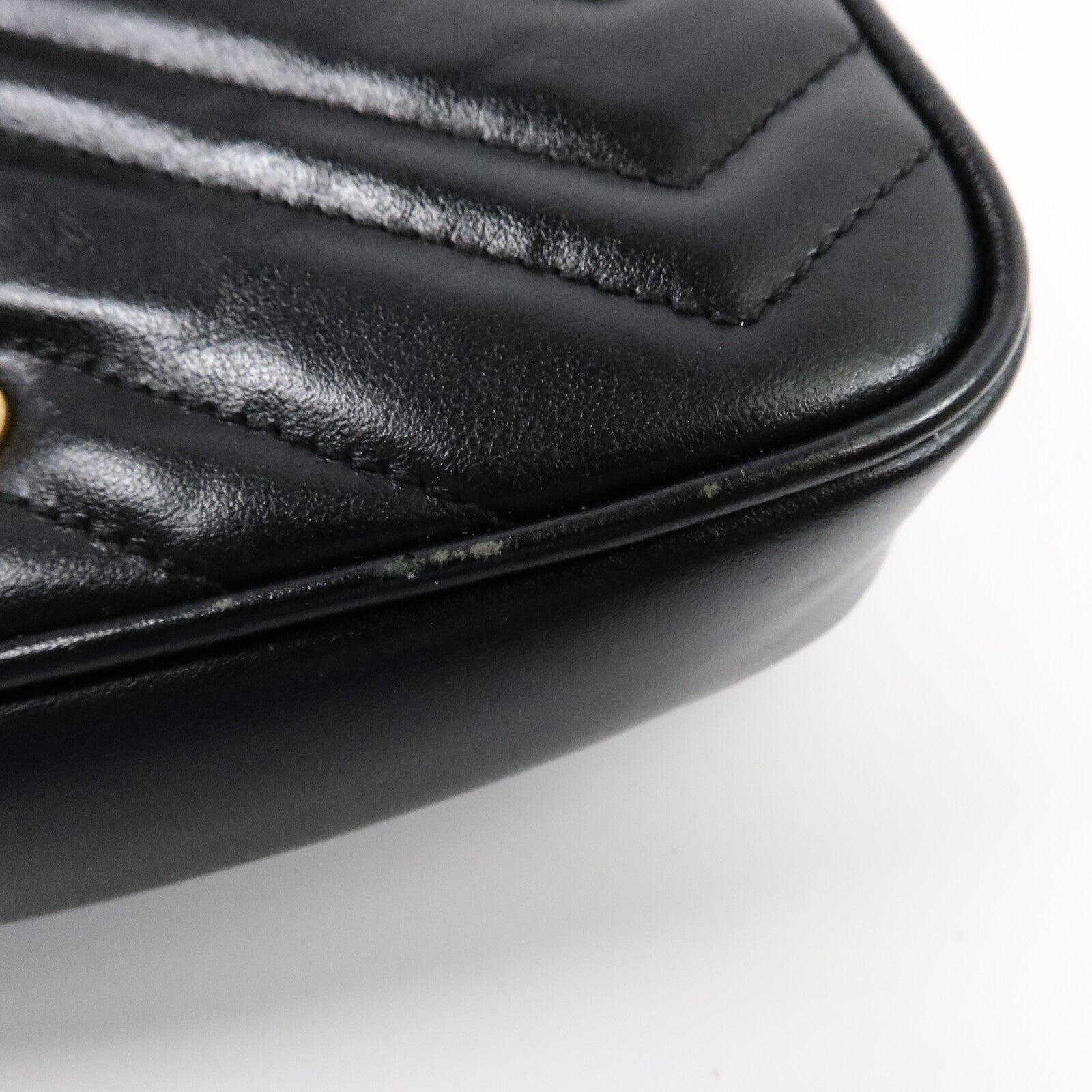 GUCCI 牛皮皮革GG Marmont Super Mini鏈帶肩背袋