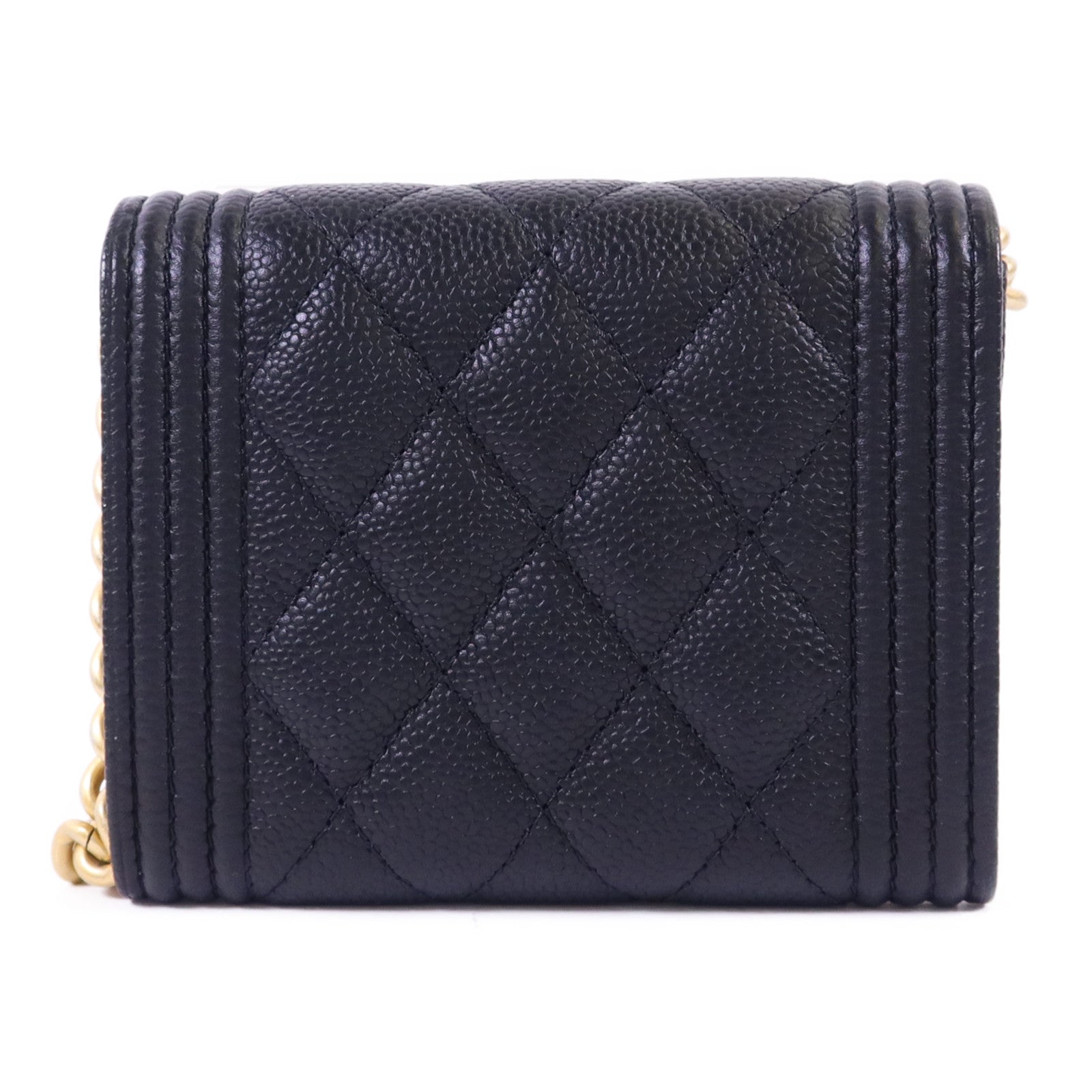 CHANEL 牛皮皮革Boy Chain Wallet金扣鏈帶肩背袋