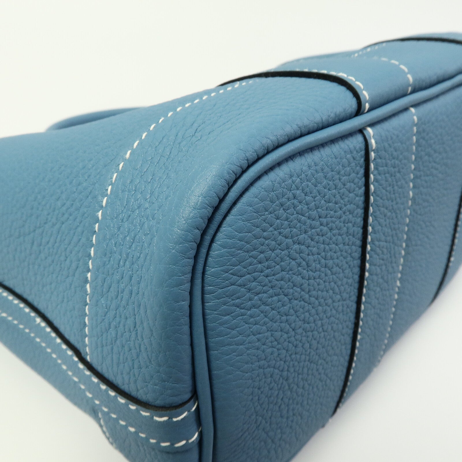 HERMES Country皮革Mini Garden Party手挽袋New Blue Jean