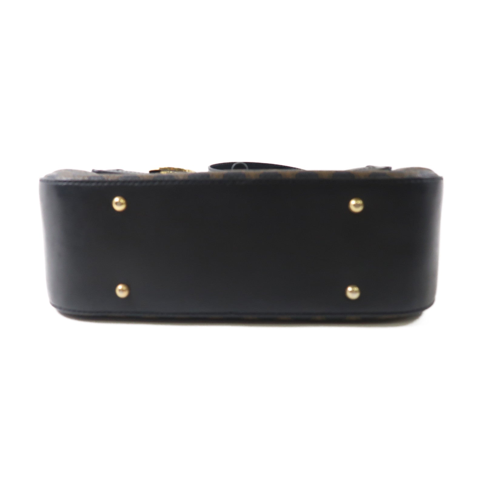 CELINE 牛皮皮革Vintage 2 Way Bag金扣手挽肩背兩用袋黑色/啡色