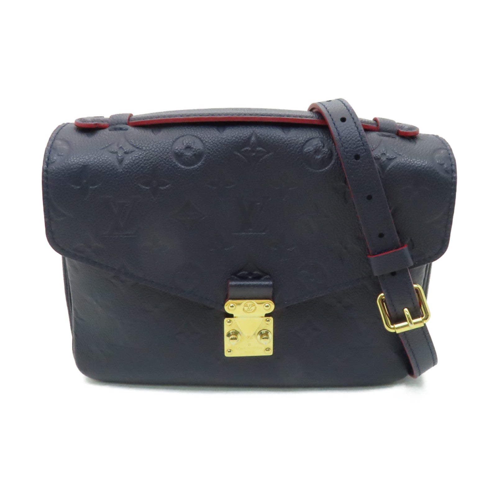 LOUIS VUITTON 【激減優惠】Monogram Empreinte Pochette Metis金扣手挽肩背兩用袋深藍色