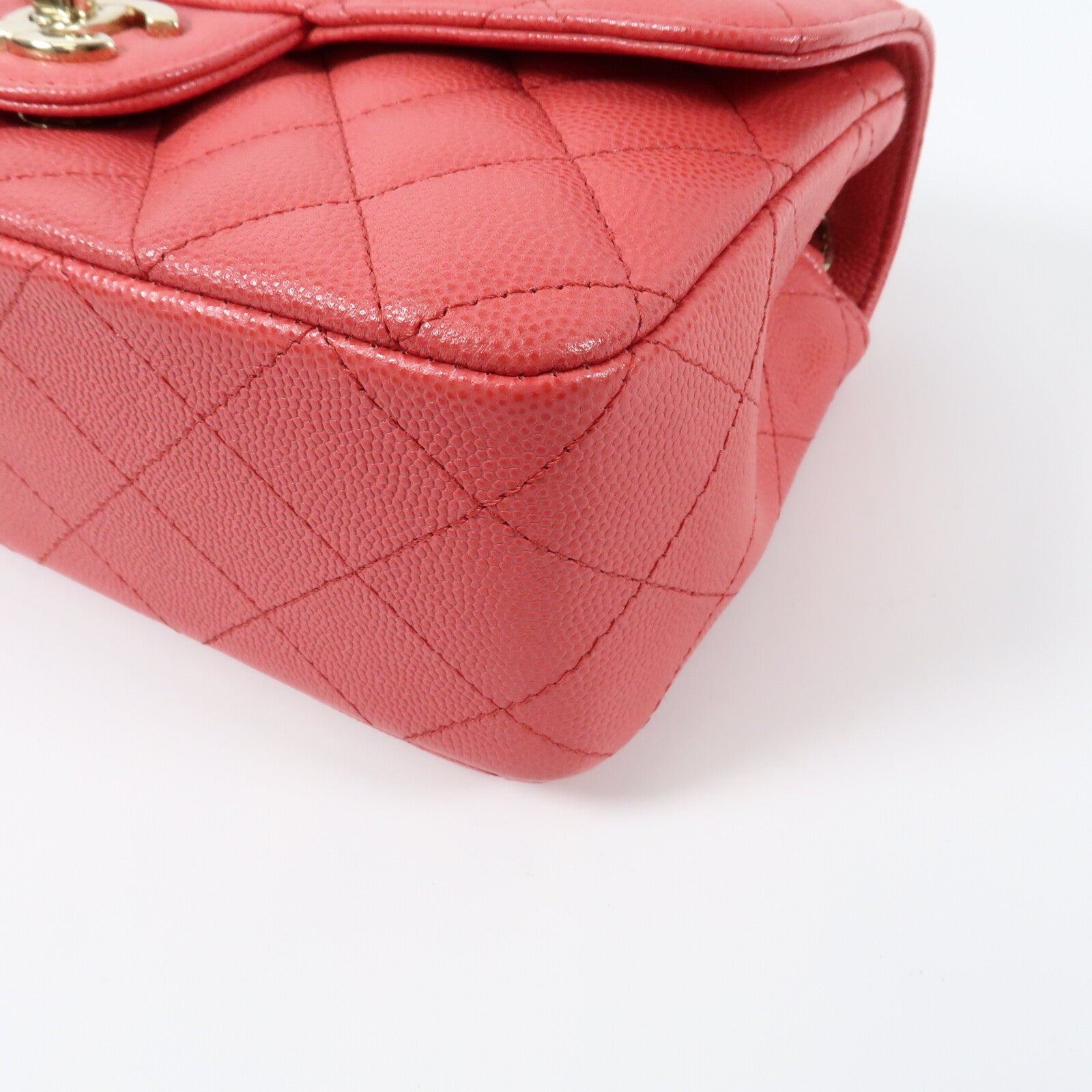 CHANEL 牛皮皮革Mini Classic 20金扣鏈帶肩背袋