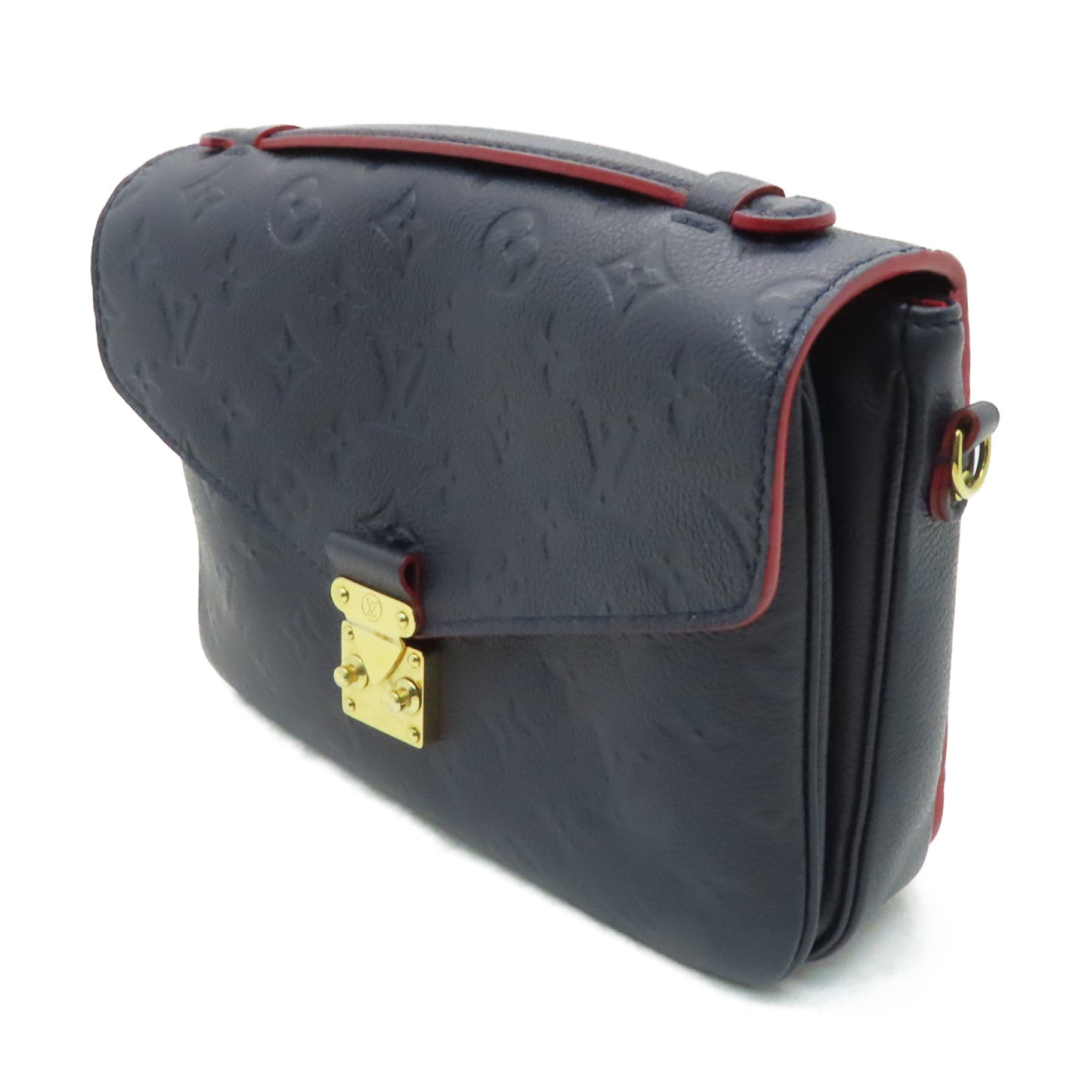 LOUIS VUITTON 【激減優惠】Monogram Empreinte Pochette Metis金扣手挽肩背兩用袋深藍色